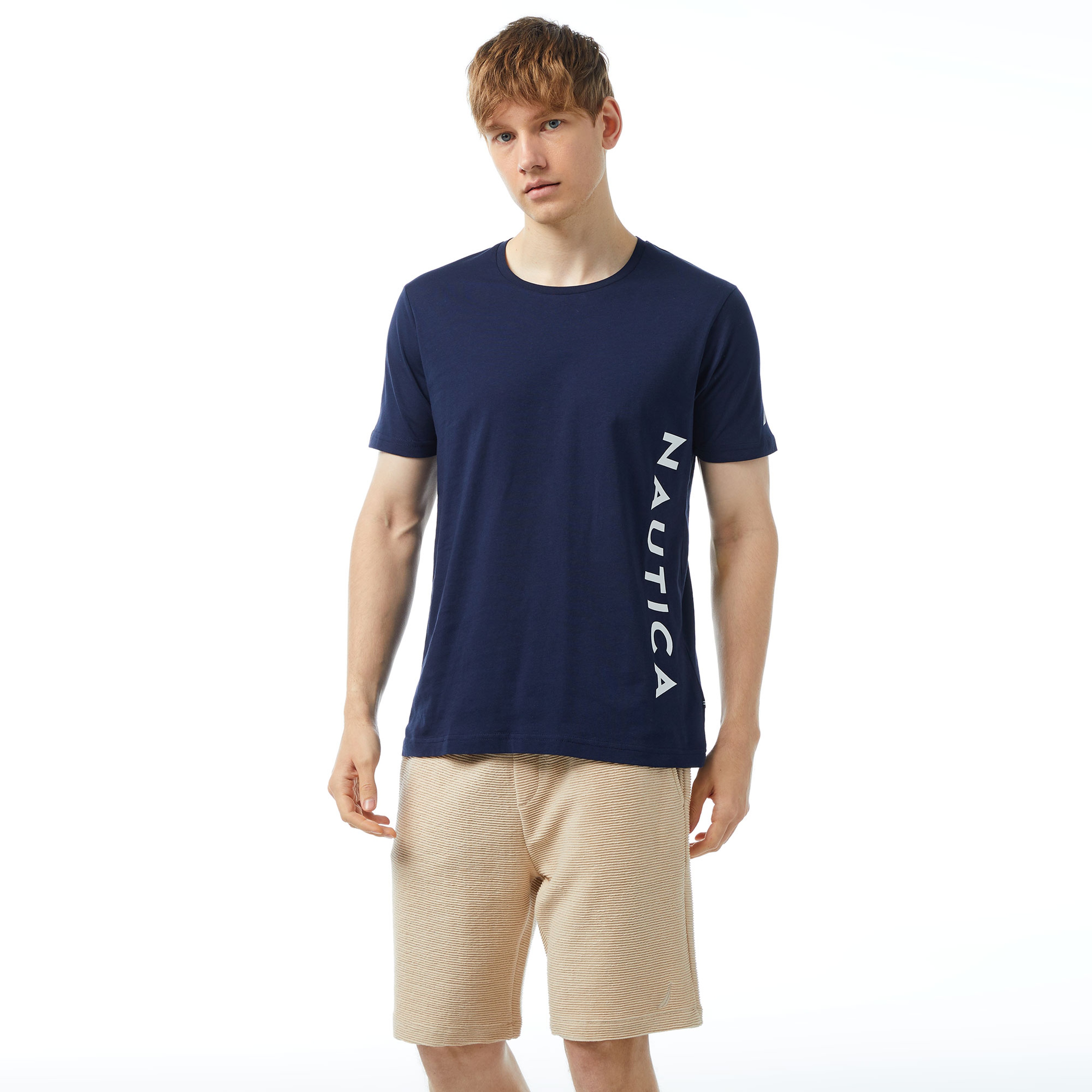 Nautica Erkek Lacivert Standart Fit T-Shirt