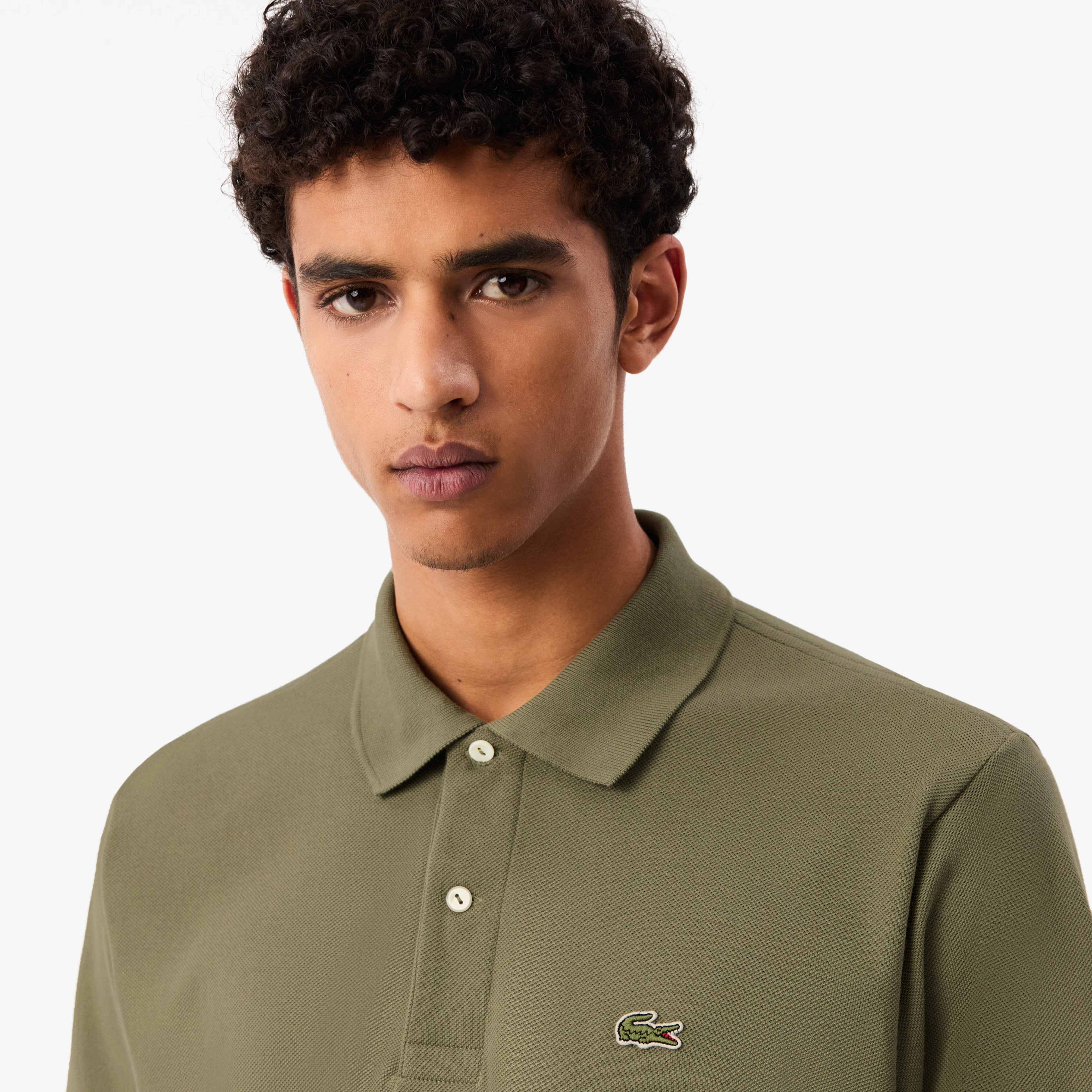 L.12.12 Erkek Classic Fit Haki Polo
