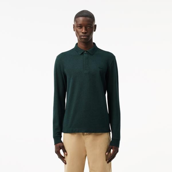 Lacoste Erkek Regular Fit Uzun Kollu Koyu Yeşil Polo