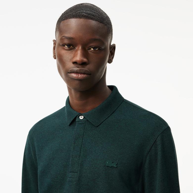 Lacoste Erkek Regular Fit Uzun Kollu Koyu Yeşil Polo