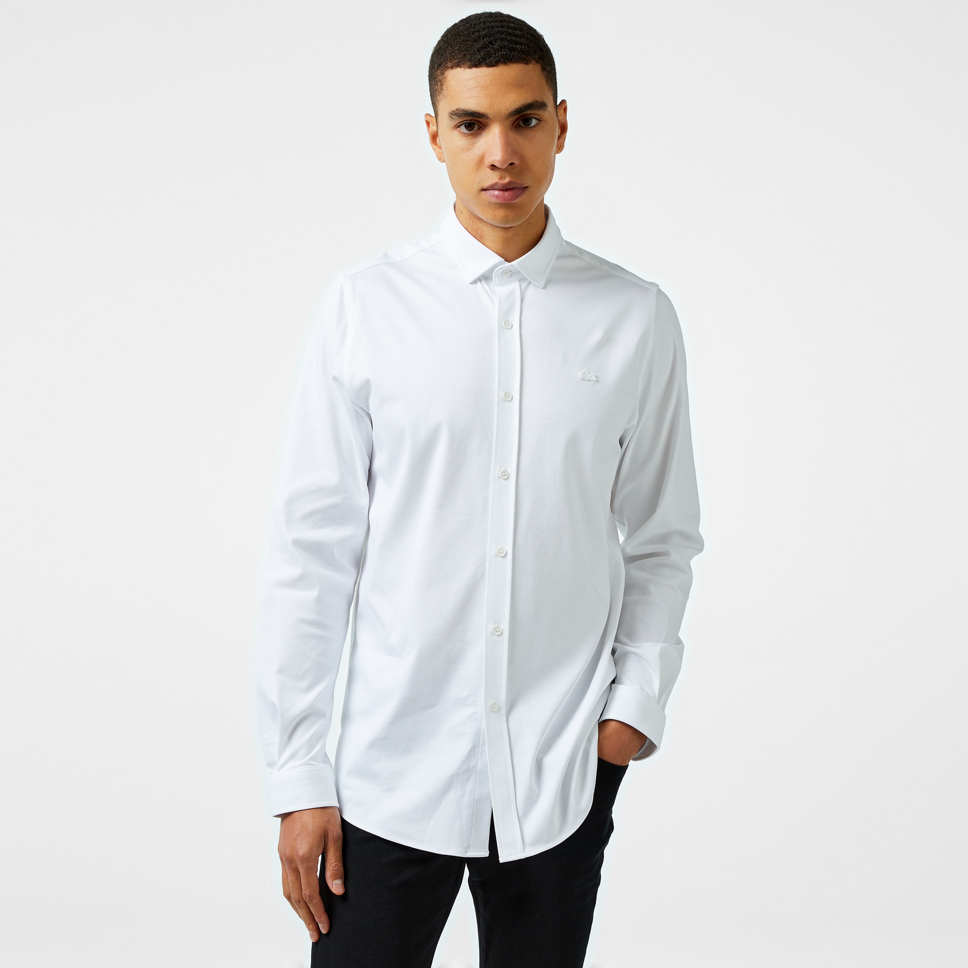 Erkek Slim Fit Beyaz Gömlek