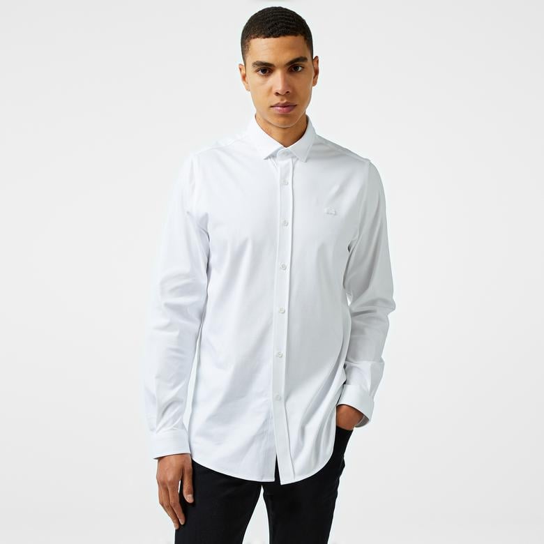 Erkek Slim Fit Beyaz Gömlek