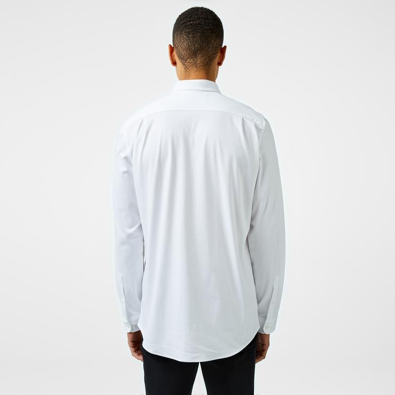 Erkek Slim Fit Beyaz Gömlek