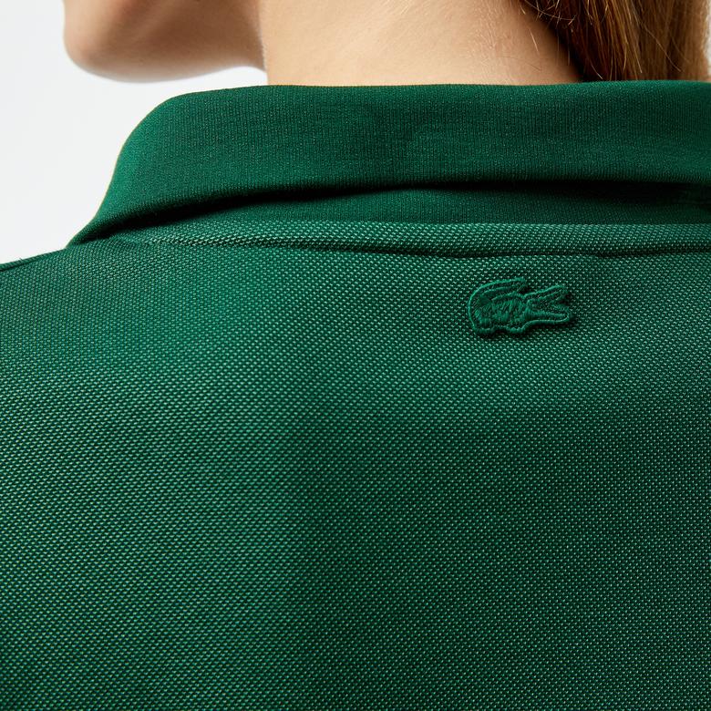 Kadın Regular Fit Fermuarlı Dik Yaka Koyu Yeşil Sweatshirt