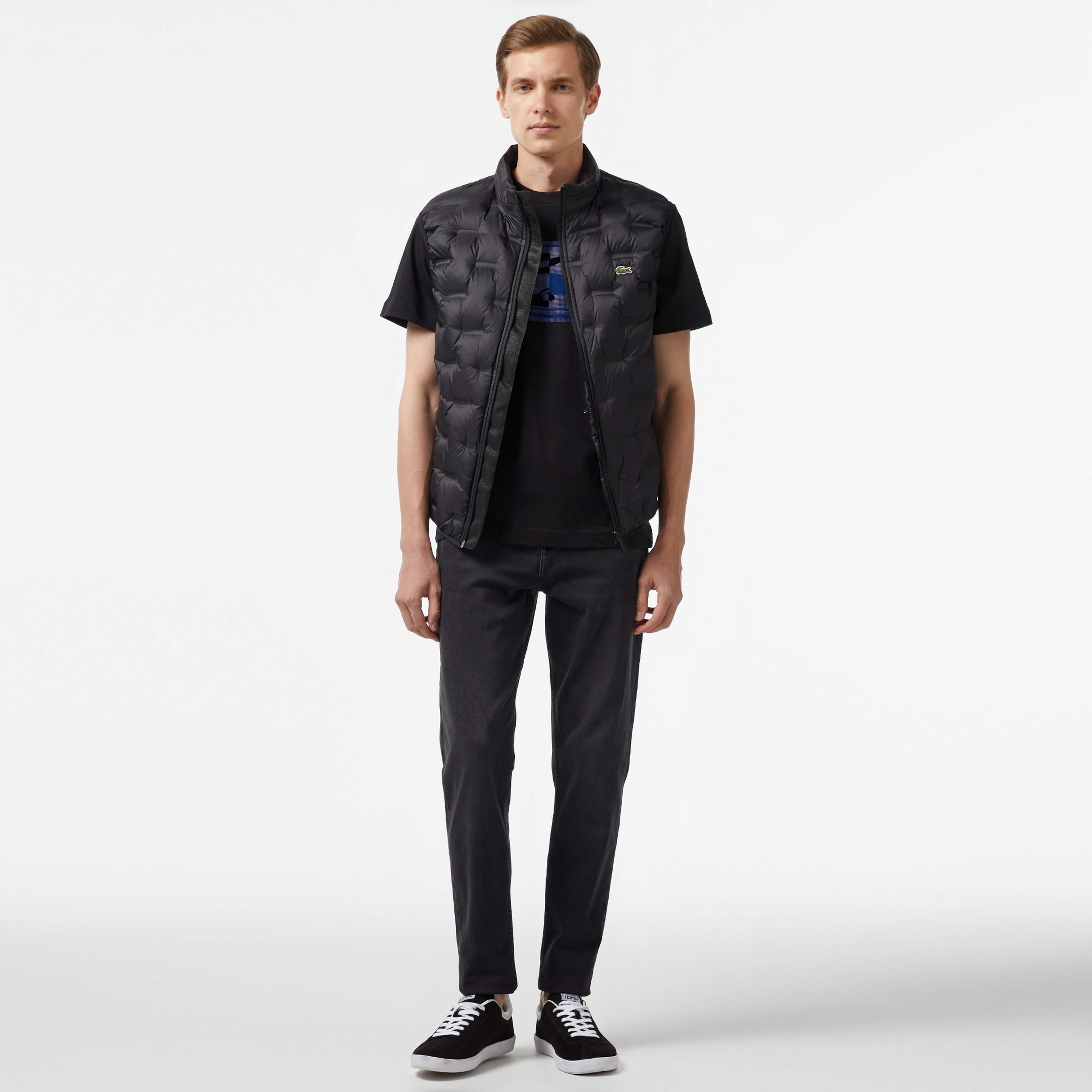 Erkek Kapüşonlu Kapitone Siyah Yelek