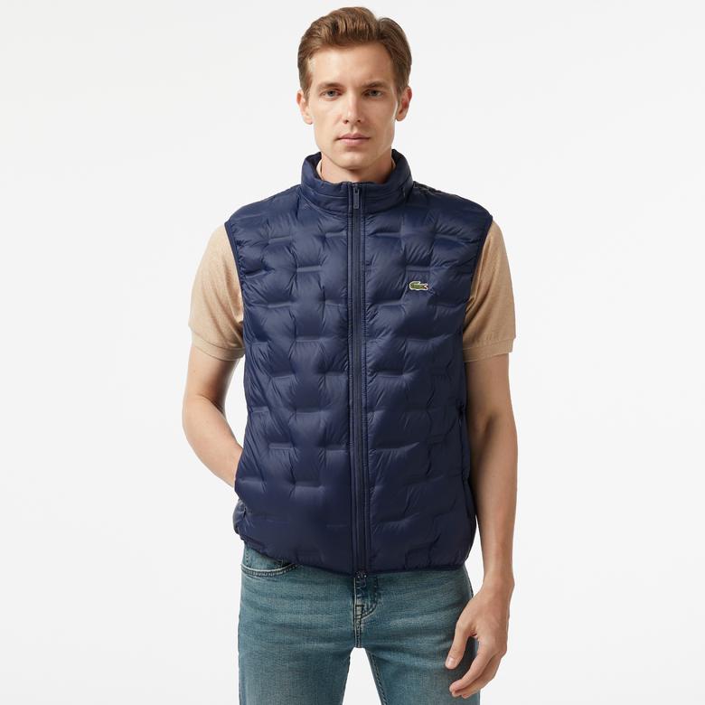 Erkek Kapüşonlu Kapitone Lacivert Yelek