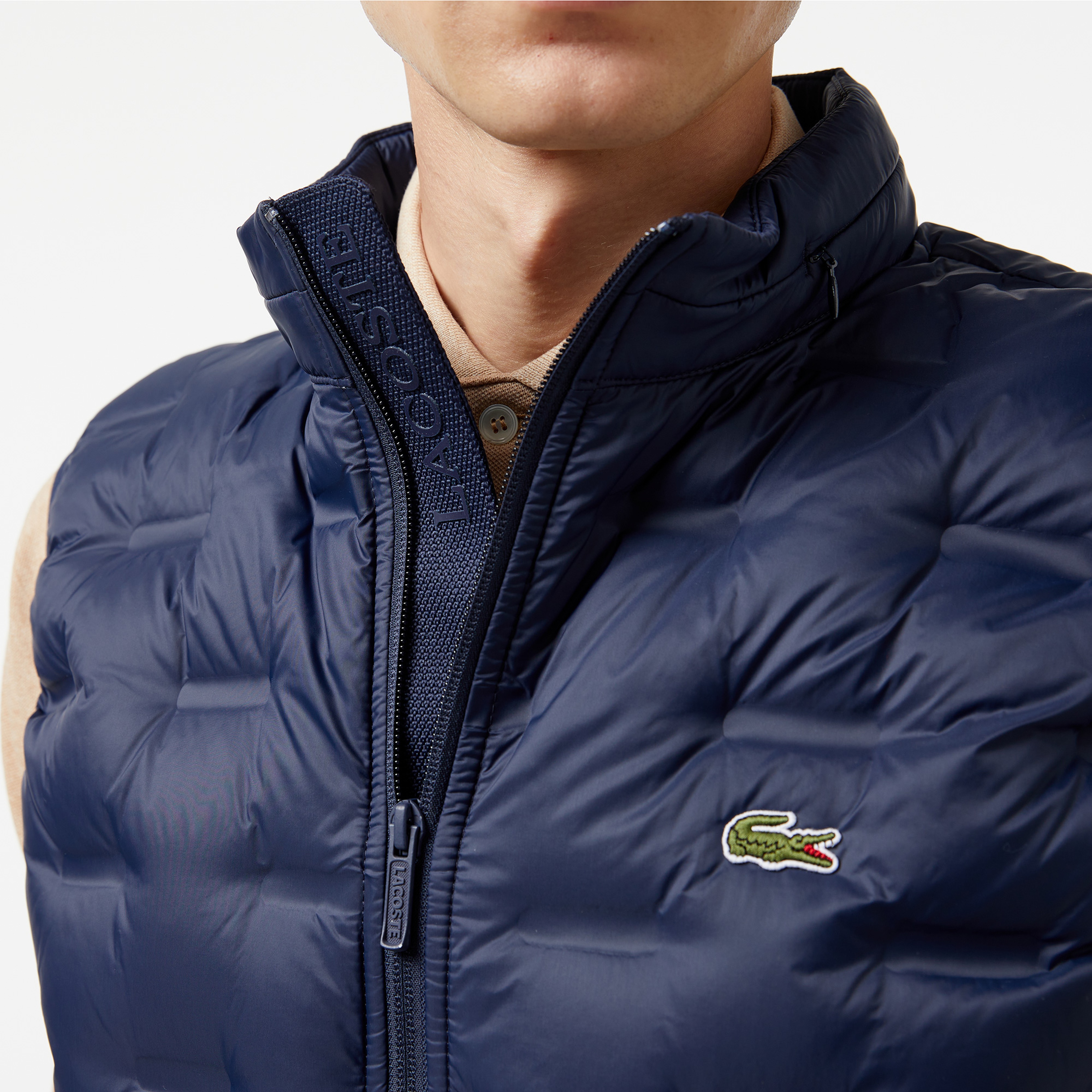 Erkek Kapüşonlu Kapitone Lacivert Yelek