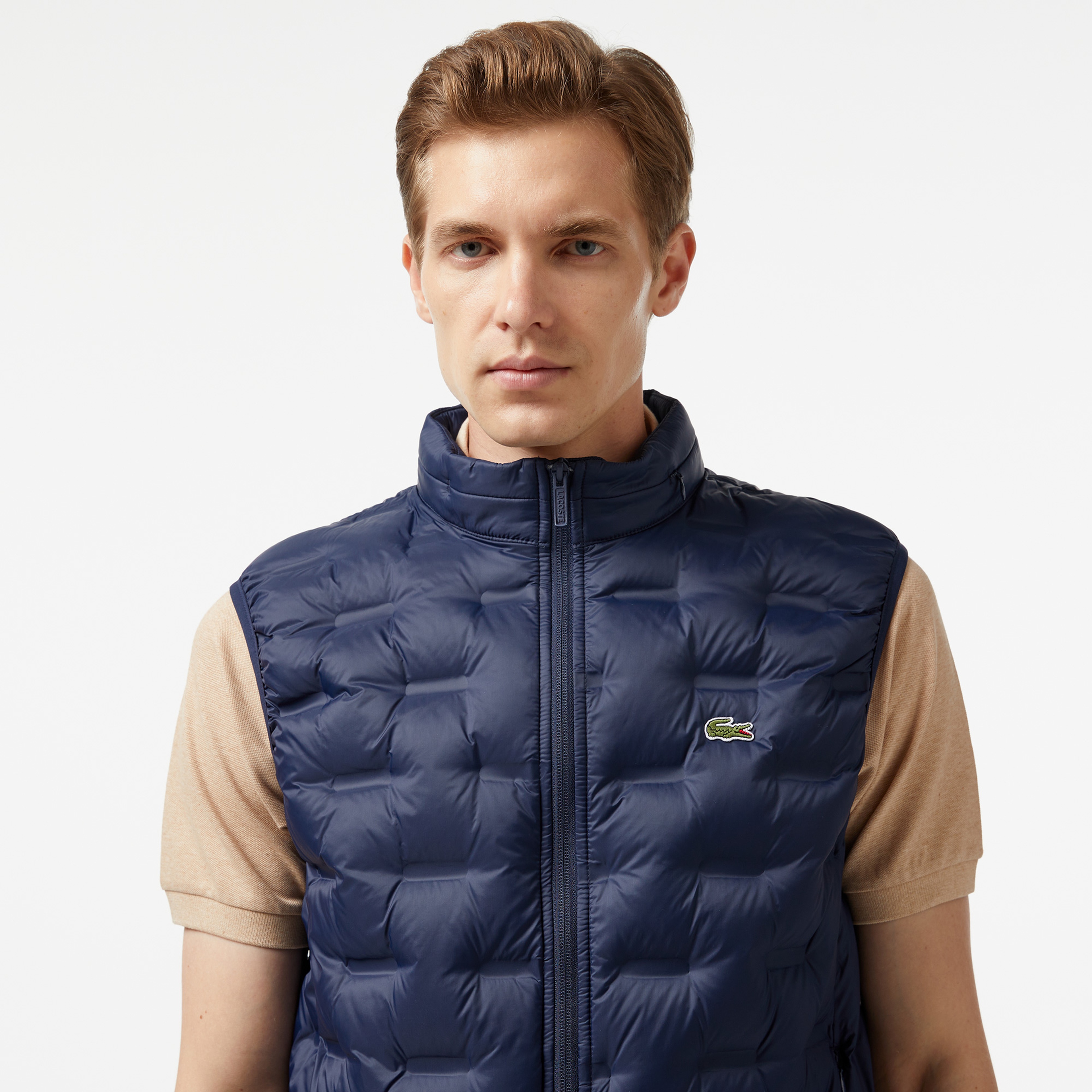 Erkek Kapüşonlu Kapitone Lacivert Yelek