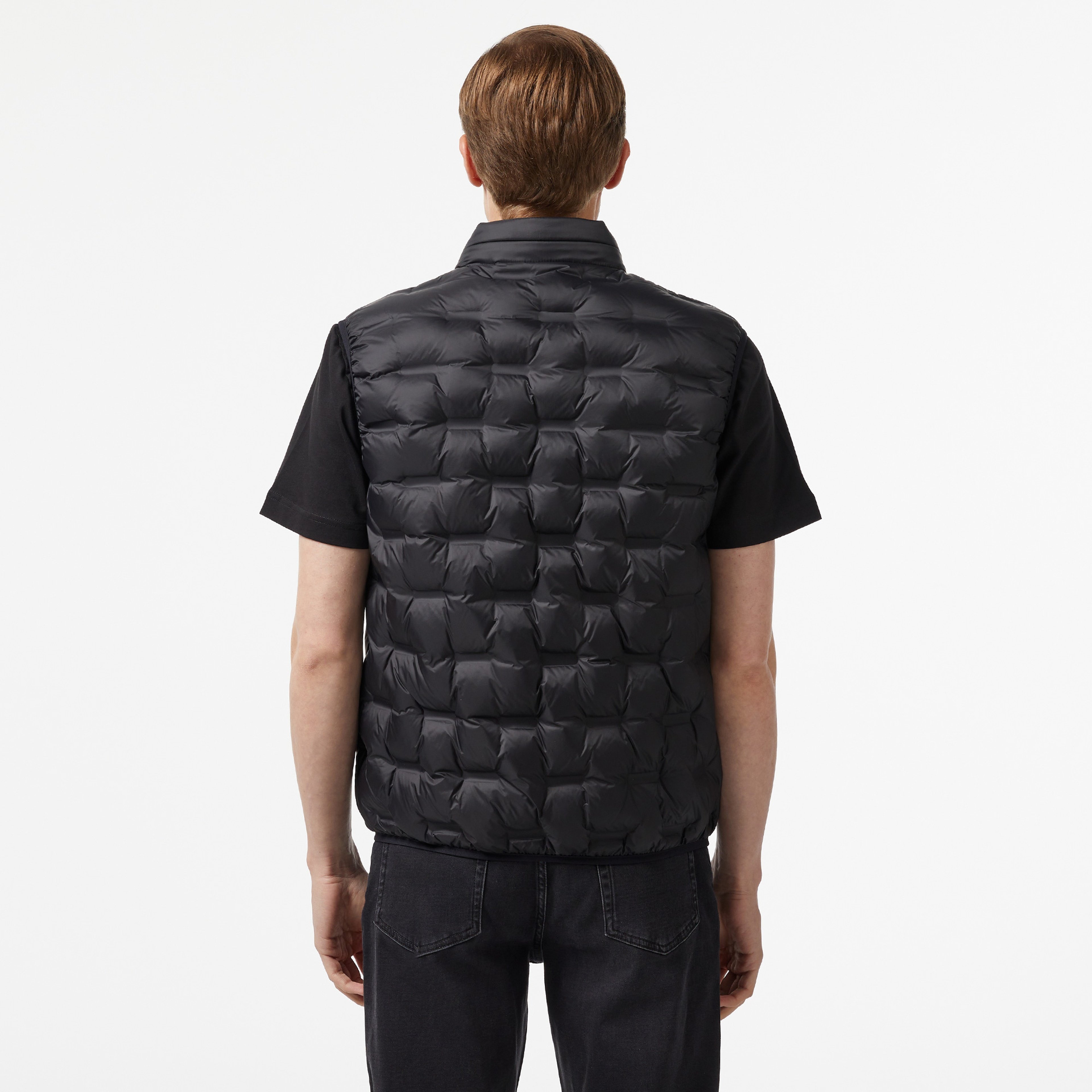 Erkek Kapüşonlu Kapitone Siyah Yelek