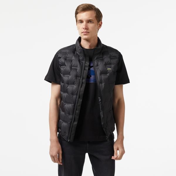 Erkek Kapüşonlu Kapitone Siyah Yelek