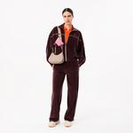 Kadın Slim Fit Polo Yaka Turuncu Triko