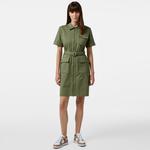 Kadın Regular Fit Polo Yaka Haki Elbise