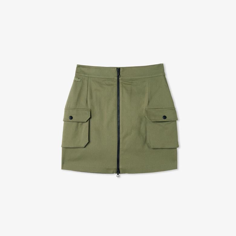 Kadın Relaxed Fit Haki Etek