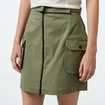 Kadın Relaxed Fit Haki Etek