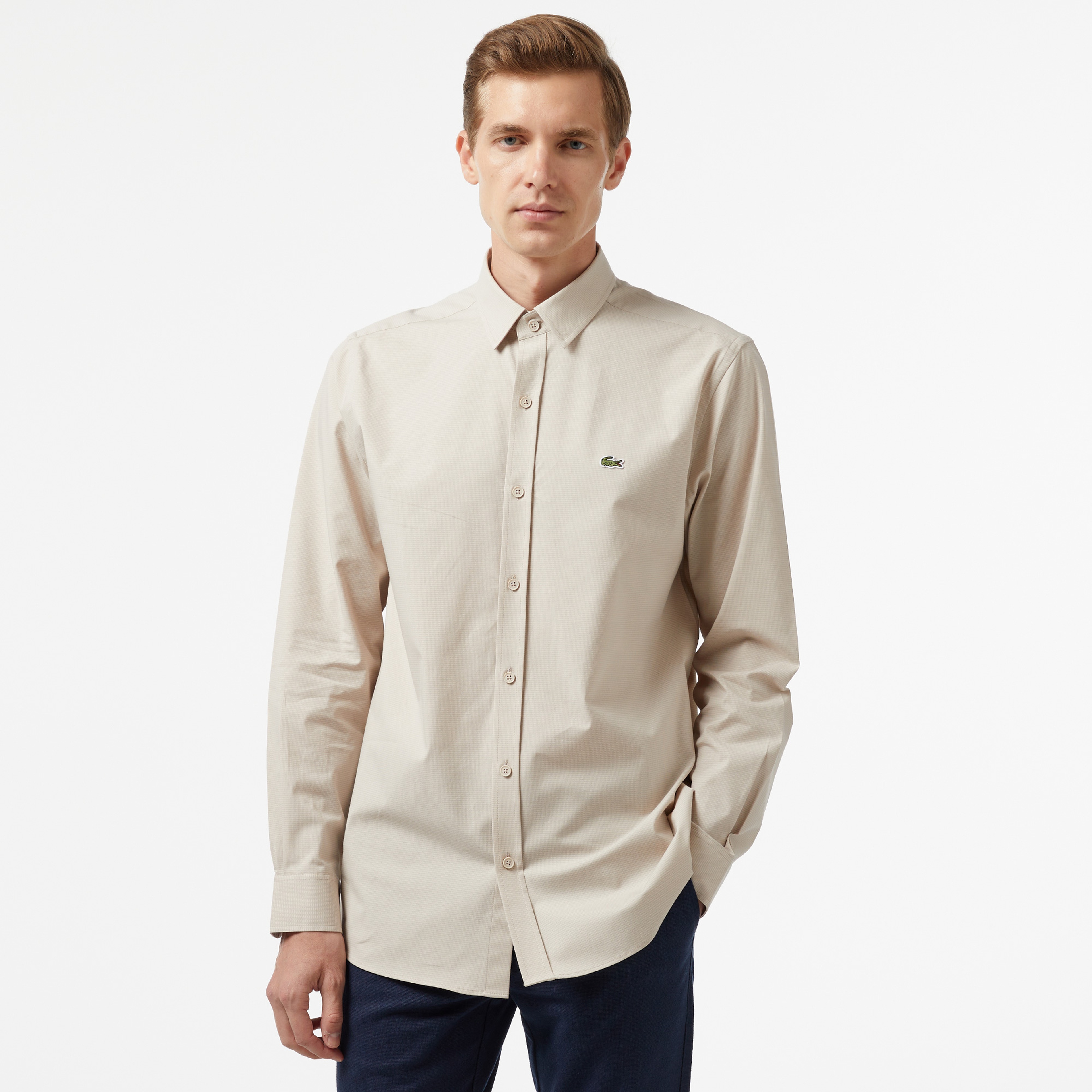 Erkek Regular Fit Bej Gömlek