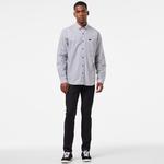 Erkek Relaxed Fit Düğmeli Yaka Çizgili Mavi Gömlek