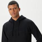 Erkek Relaxed Fit Kapüşonlu Baskılı Siyah Sweatshirt
