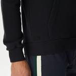 Erkek Relaxed Fit Kapüşonlu Baskılı Siyah Sweatshirt