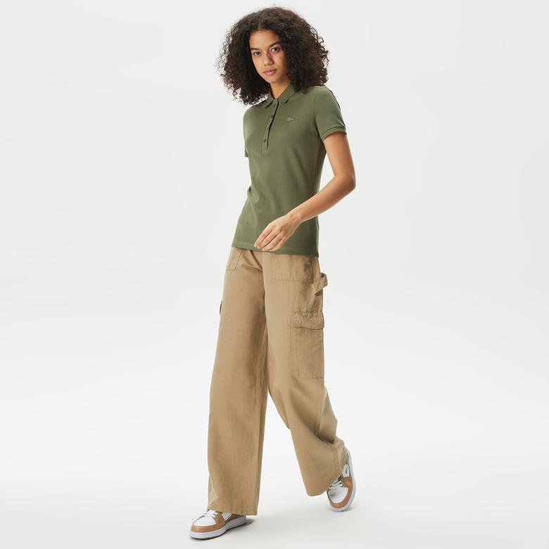 Lacoste Loose Fit Kadın Bej Pantolon