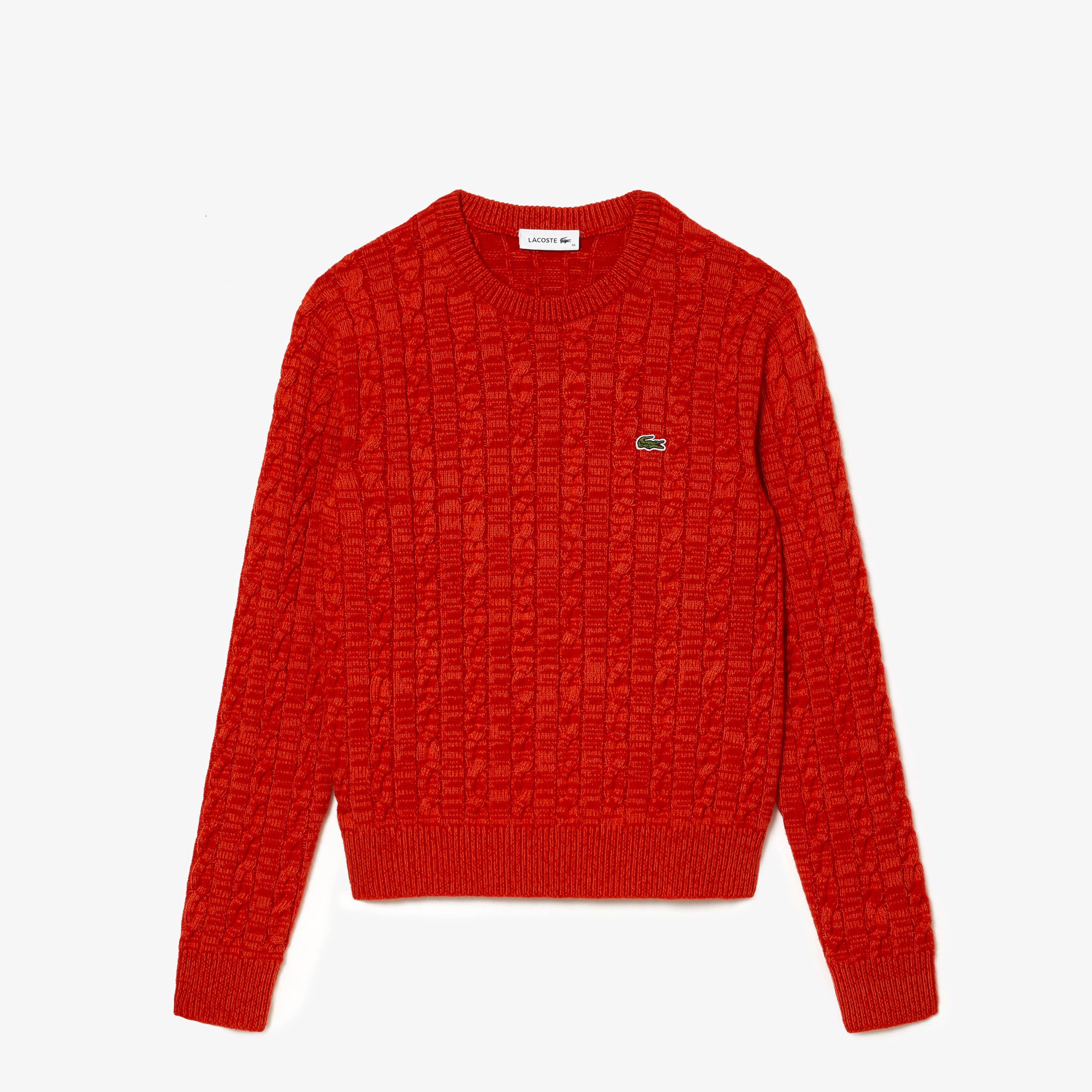 Lacoste Wool/Cotton Blend Cable Knit Sweater