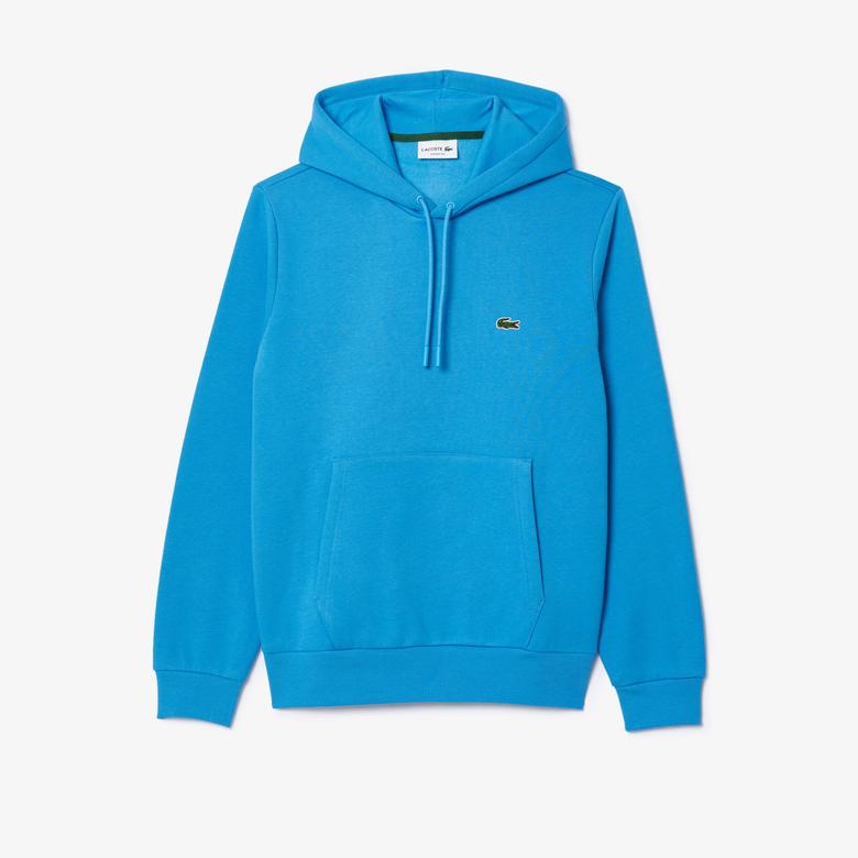 Erkek Classic Fit Kapüşonlu Mavi Sweatshirt