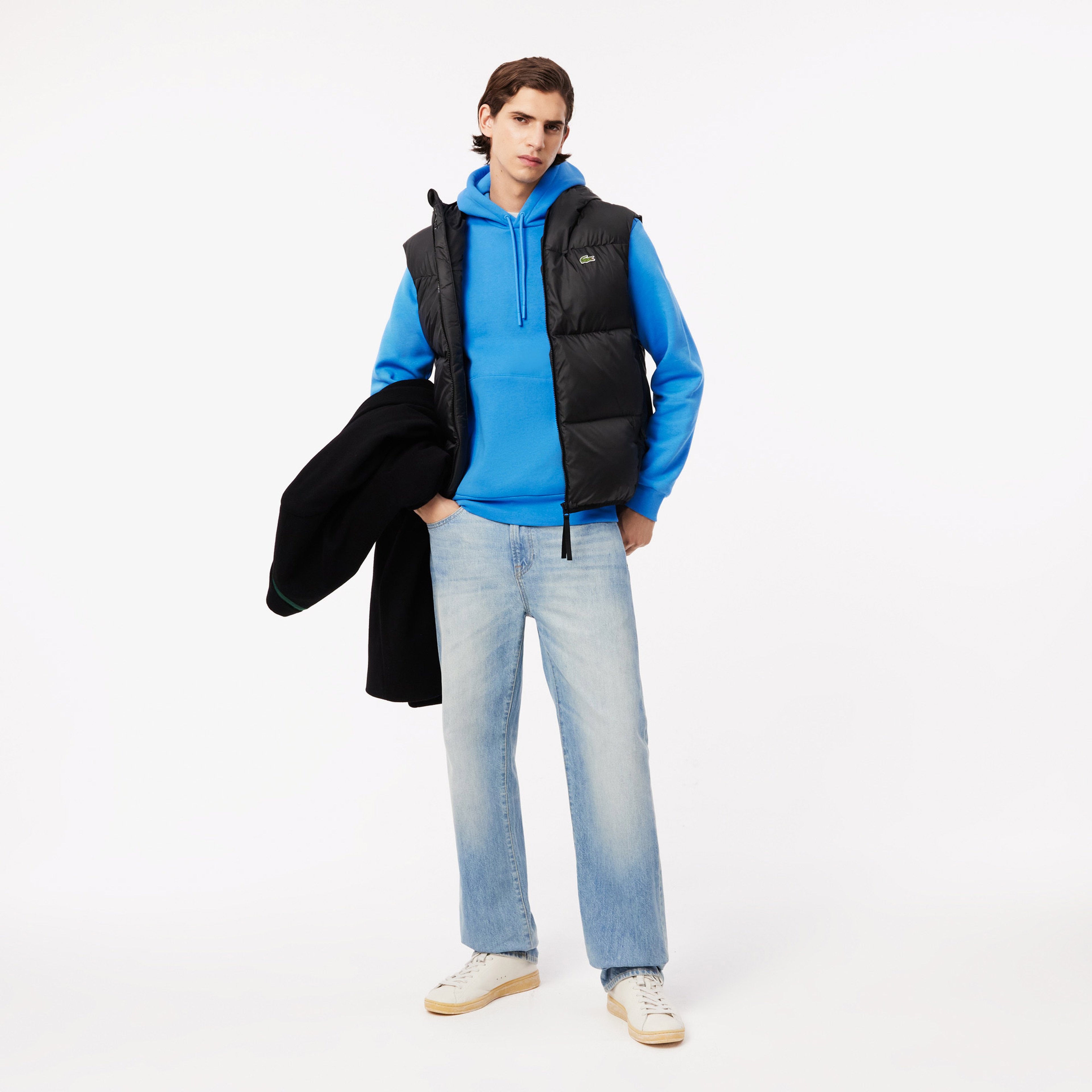 Erkek Classic Fit Kapüşonlu Mavi Sweatshirt