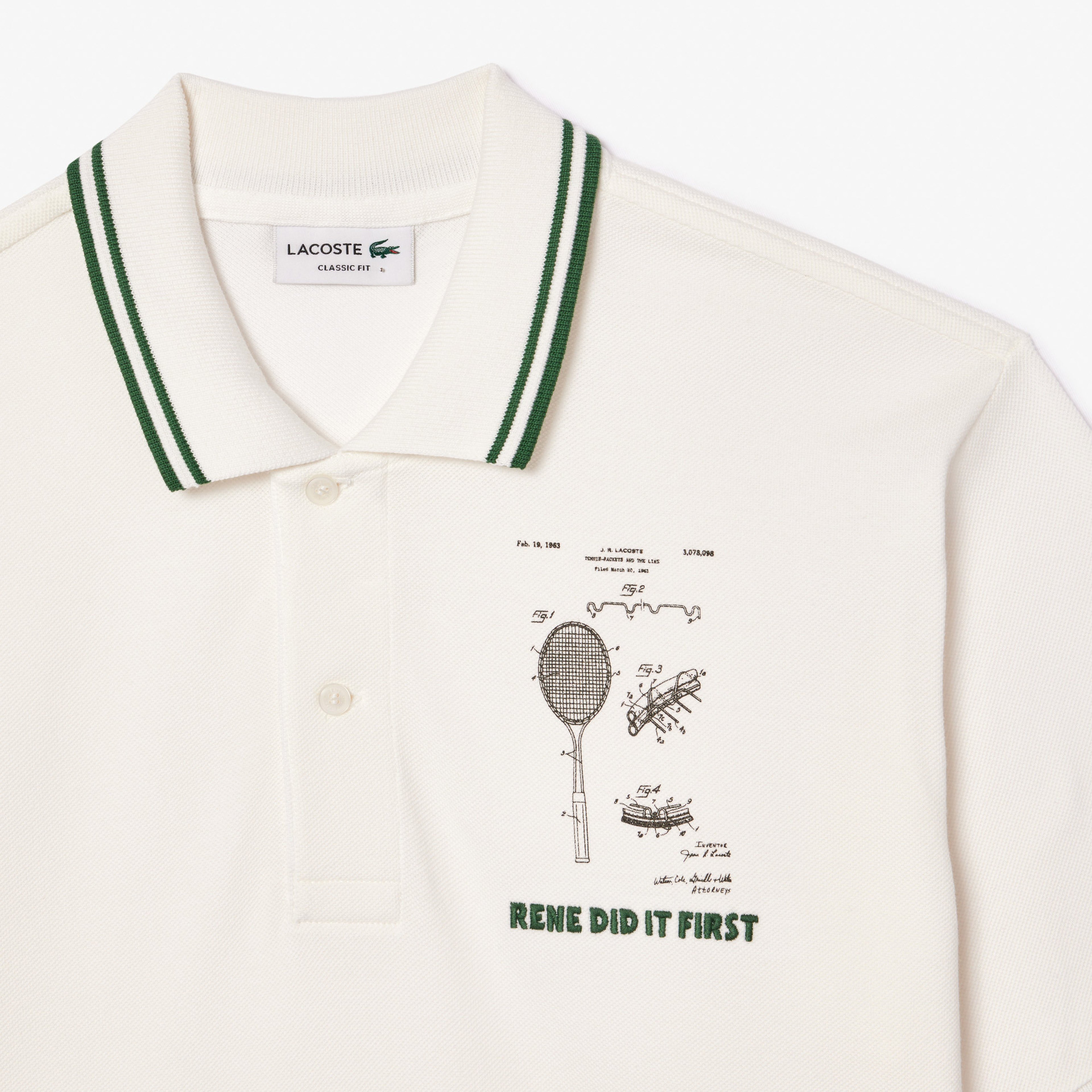 Lacoste L.12.12 Erkek Classic Fit Baskılı Bej Polo