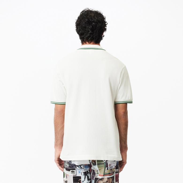 Lacoste L.12.12 Erkek Classic Fit Baskılı Bej Polo