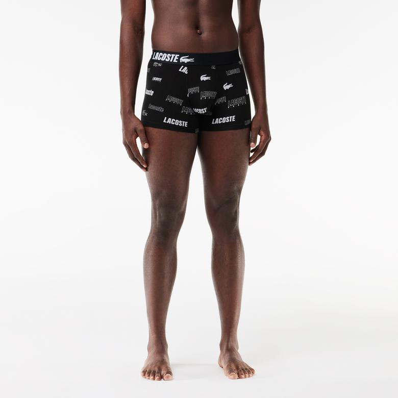 Erkek Baskılı 3'lü Siyah Boxer