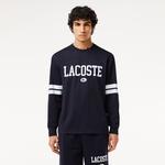 Erkek Classic Fit Uzun Kollu Bisiklet Yaka Baskılı Siyah T-Shirt