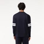 Erkek Classic Fit Uzun Kollu Bisiklet Yaka Baskılı Siyah T-Shirt