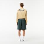 Erkek Loose Fit Ekose Lacivert Bermuda