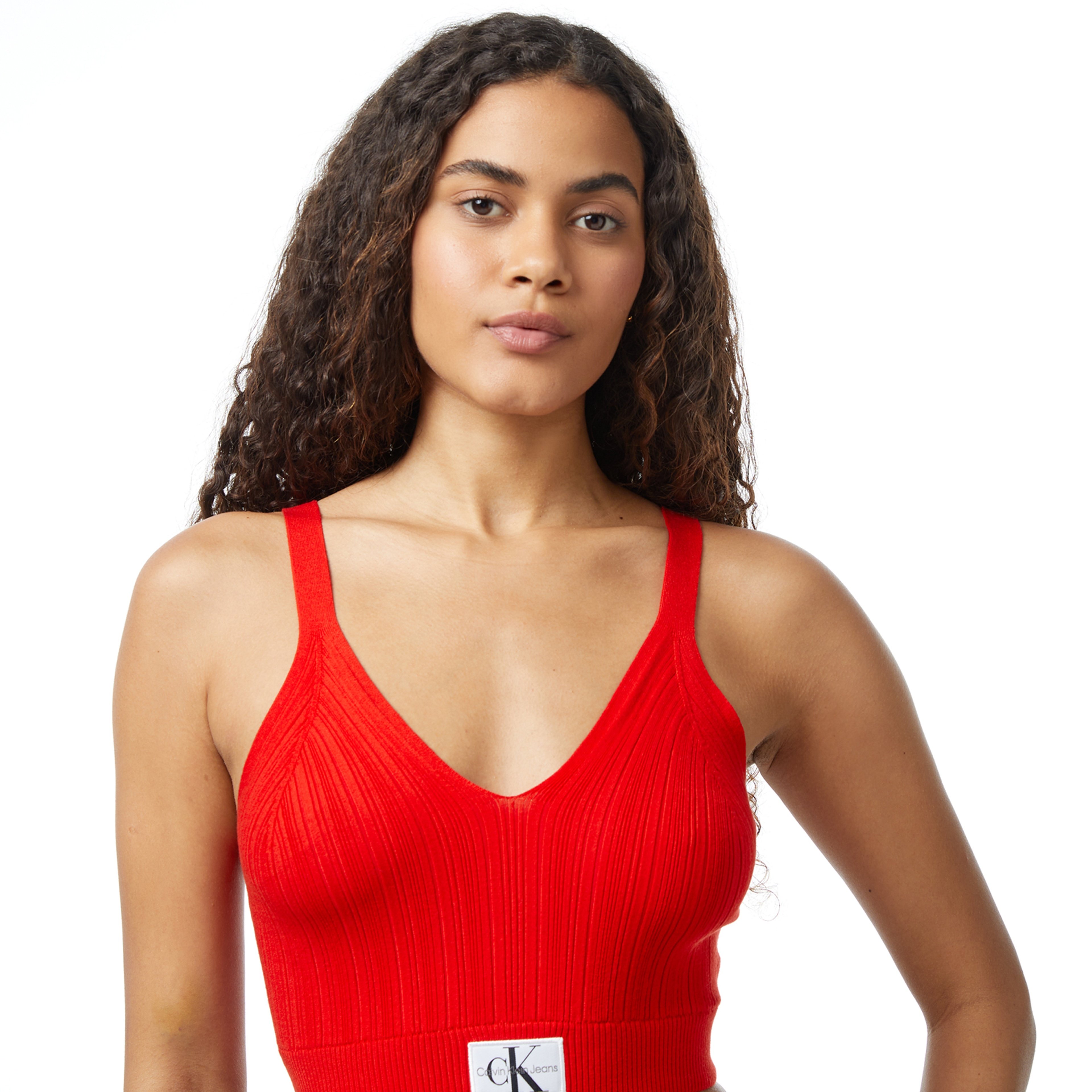 Calvin Klein Jeans Woven Label Kadın Kırmızı Bluz