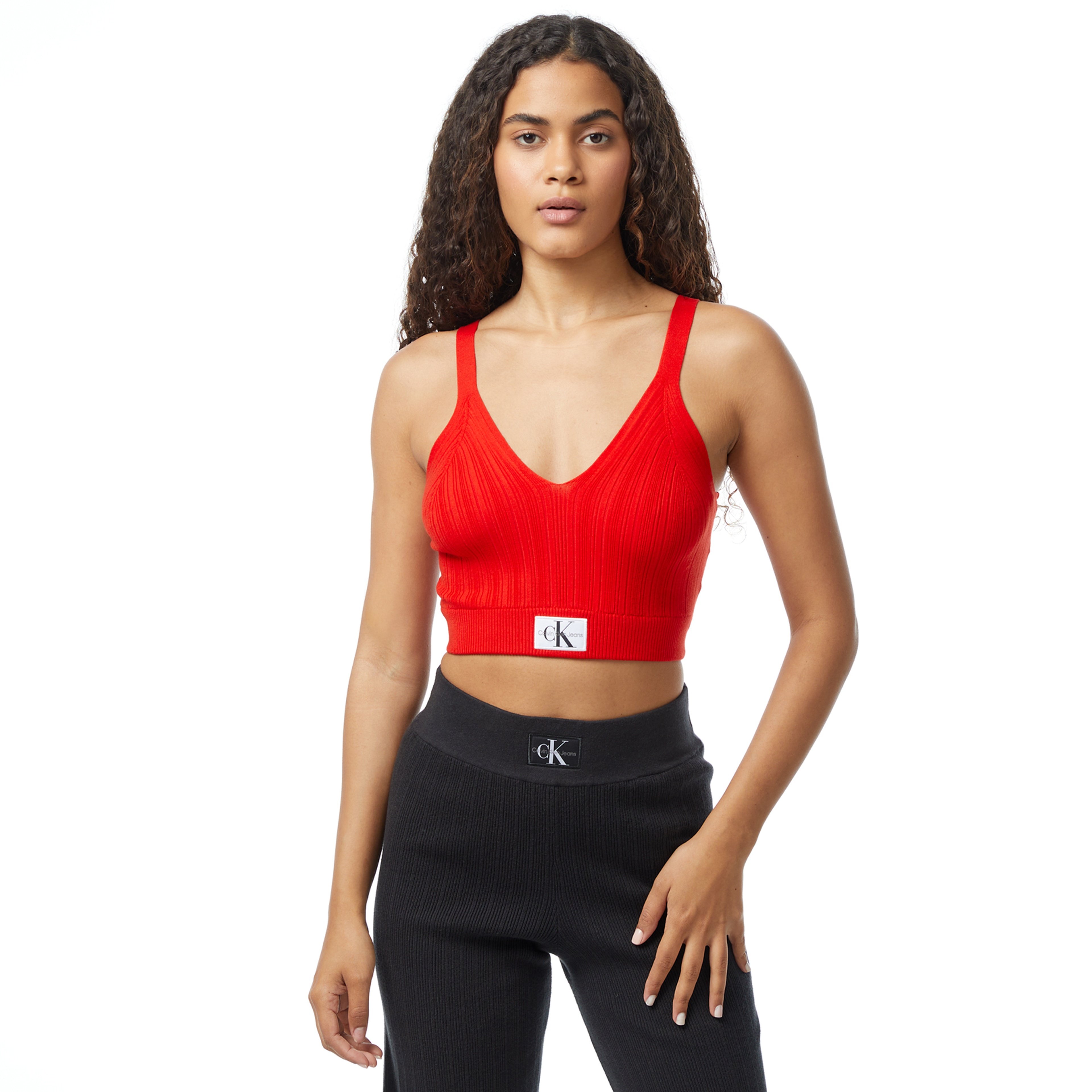 Calvin Klein Jeans Woven Label Kadın Kırmızı Bluz