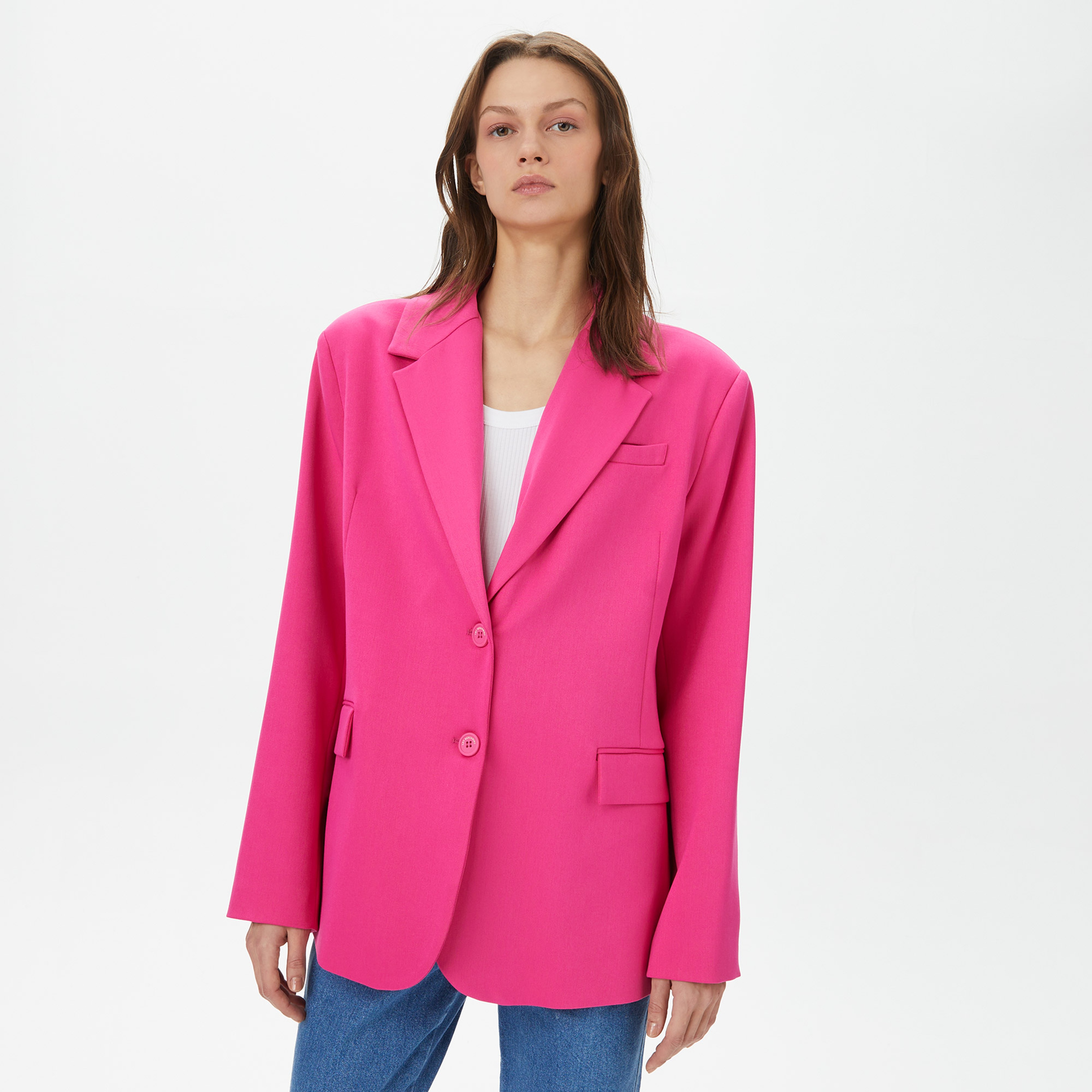 Les Benjamins Essential Kadın Pembe Blazer Ceket
