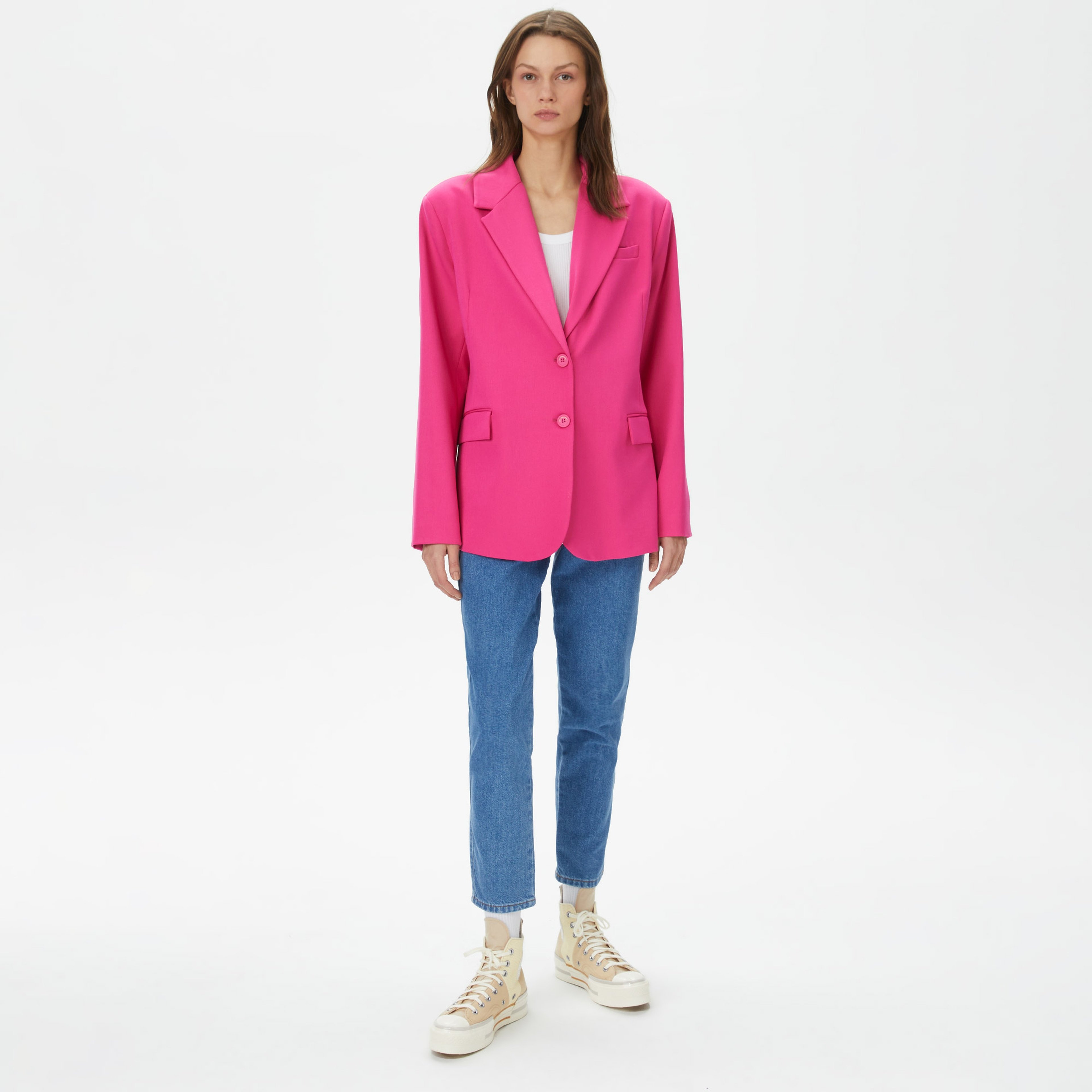 Les Benjamins Essential Kadın Pembe Blazer Ceket