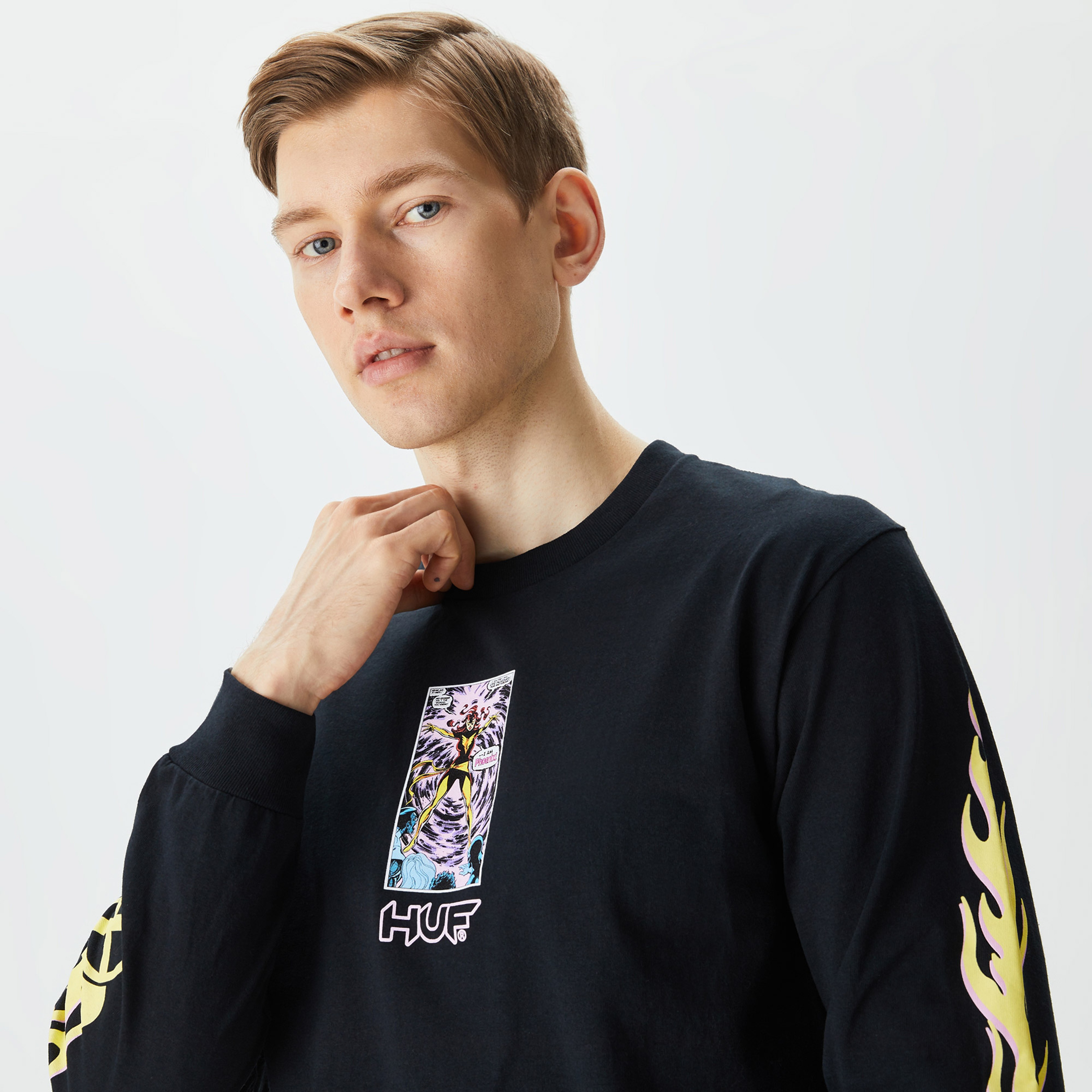 HUF Phoenix Rising Erkek Siyah T-Shirt