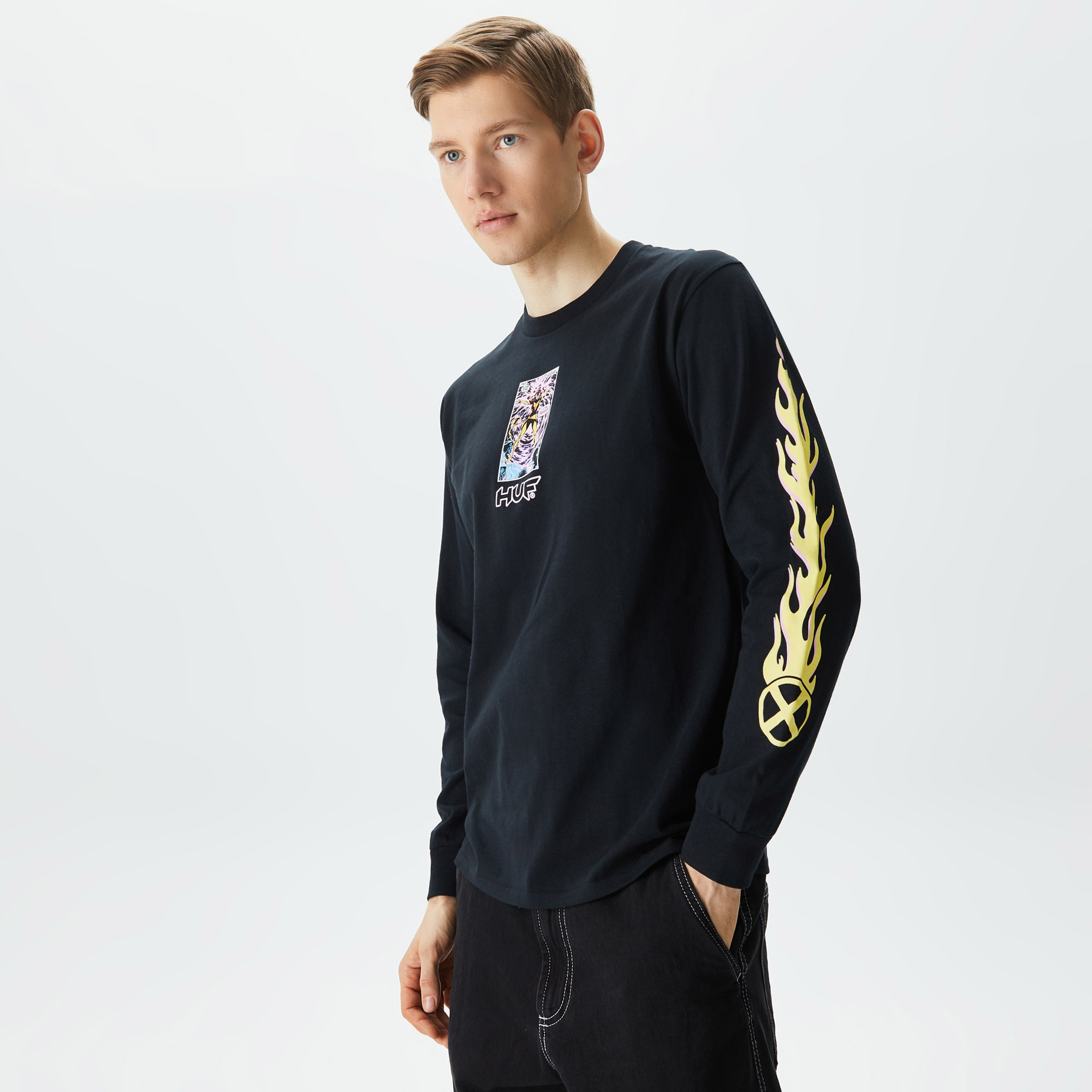 HUF Phoenix Rising Erkek Siyah T-Shirt