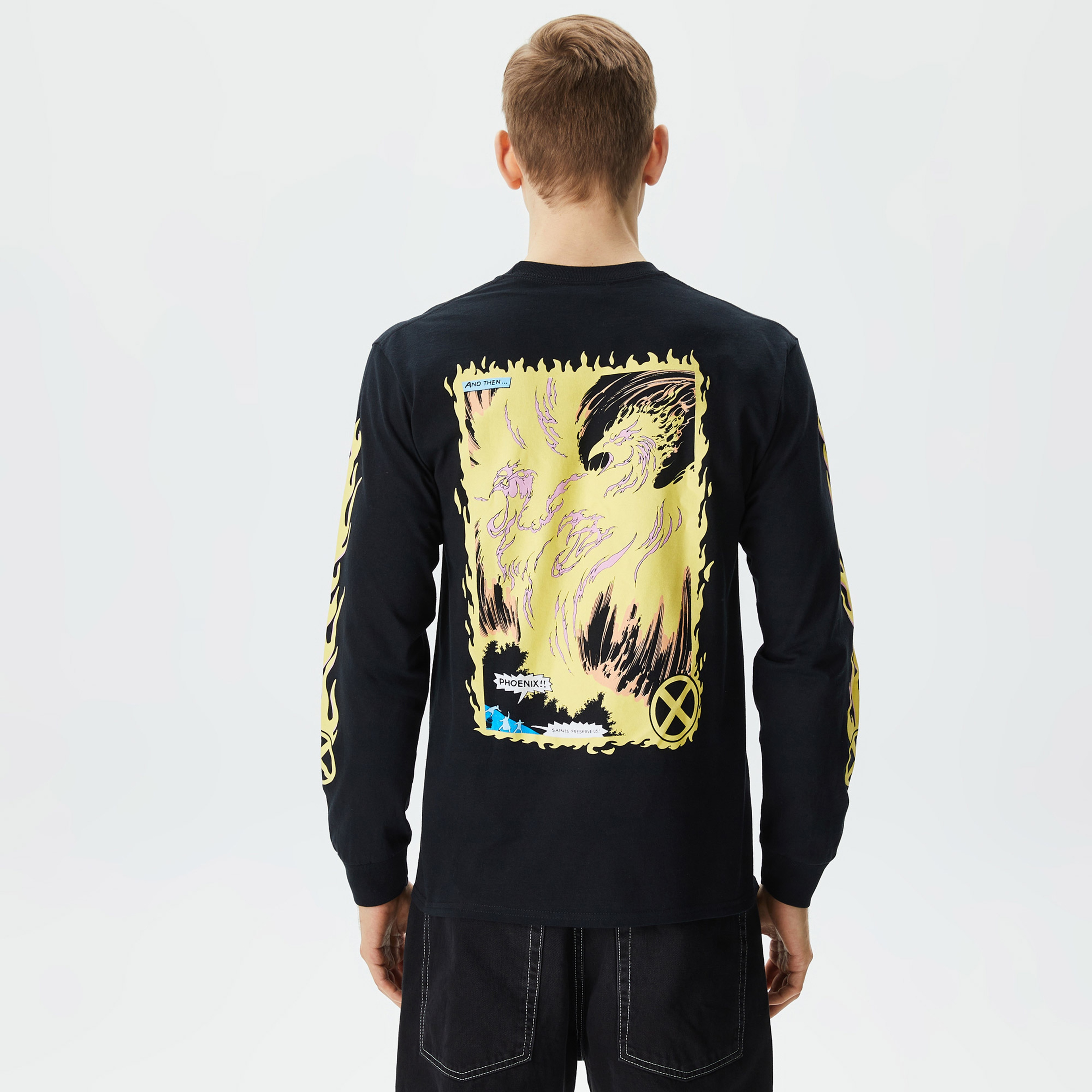 HUF Phoenix Rising Erkek Siyah T-Shirt