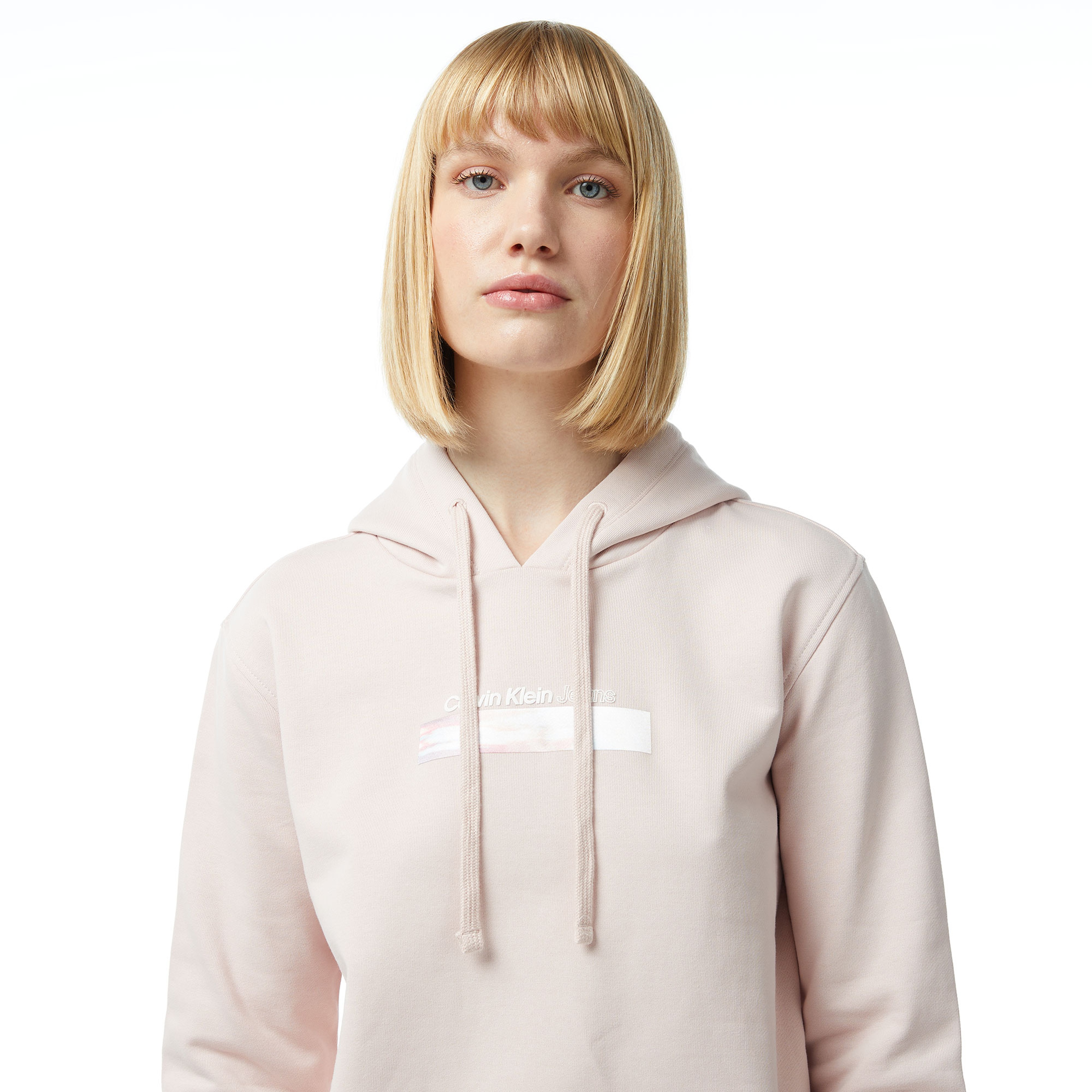 Calvin Klein Jeans Diffused Kadın Pembe Sweatshirt
