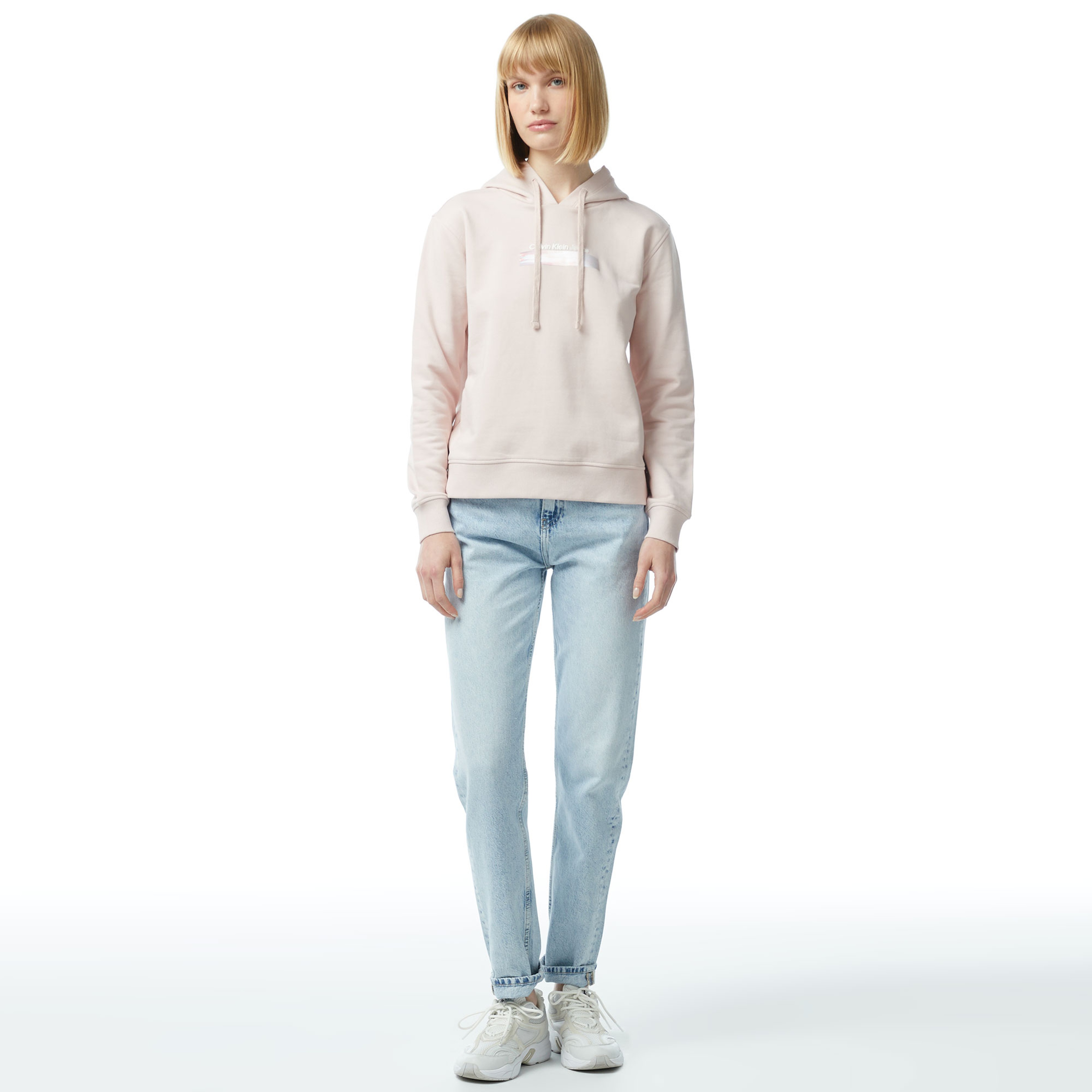 Calvin Klein Jeans Diffused Kadın Pembe Sweatshirt