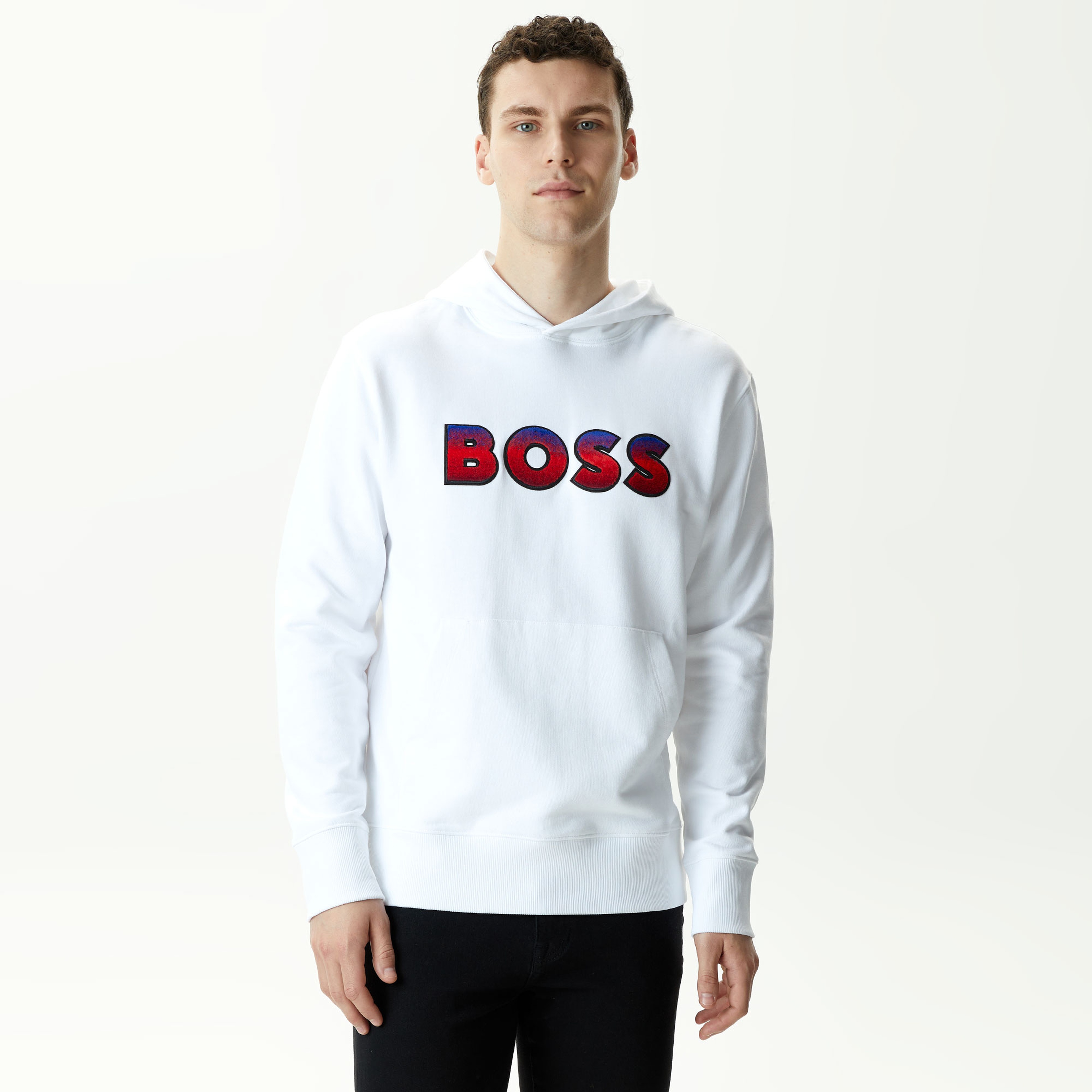 Boss Seeger 99 Erkek Beyaz Sweatshirt