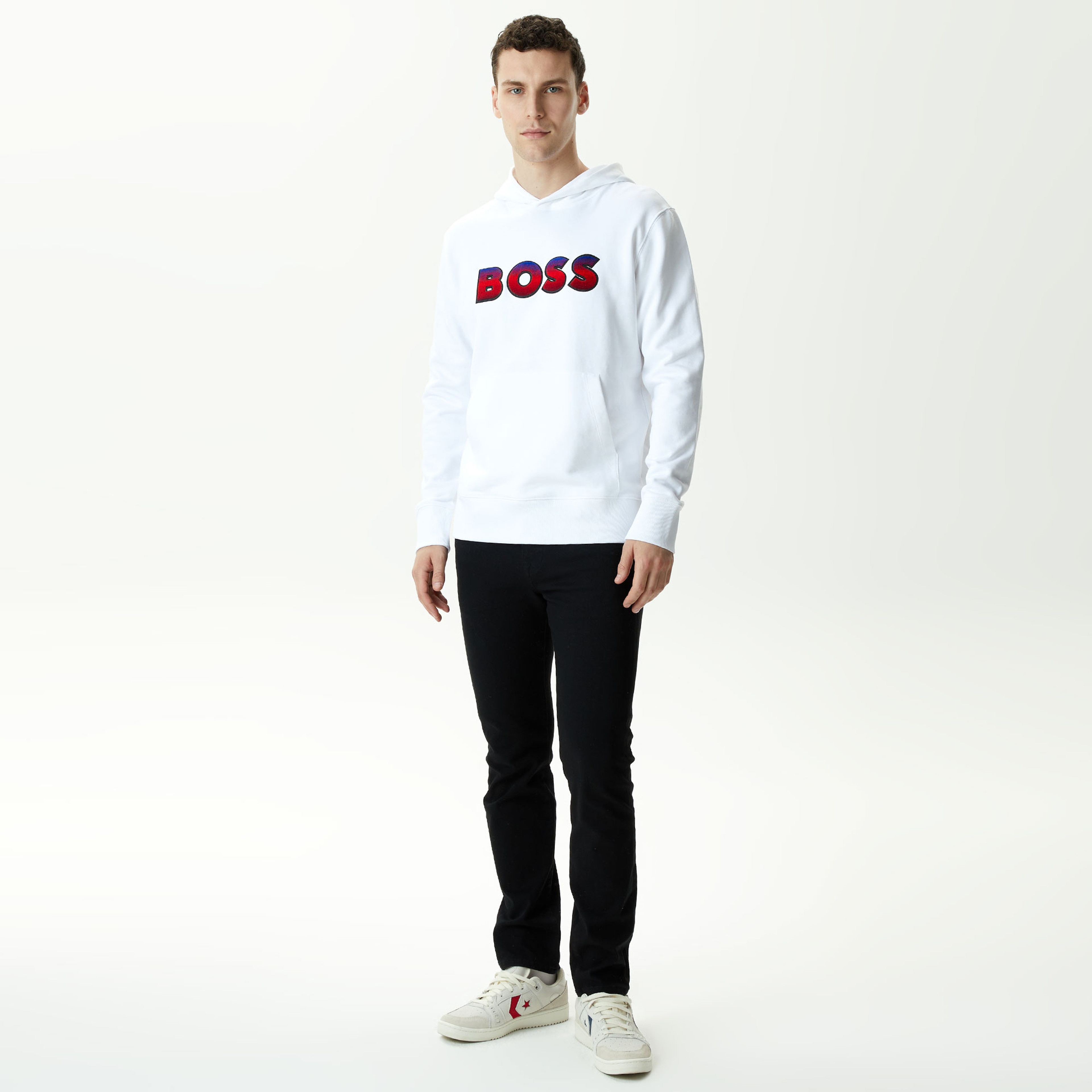 Boss Seeger 99 Erkek Beyaz Sweatshirt