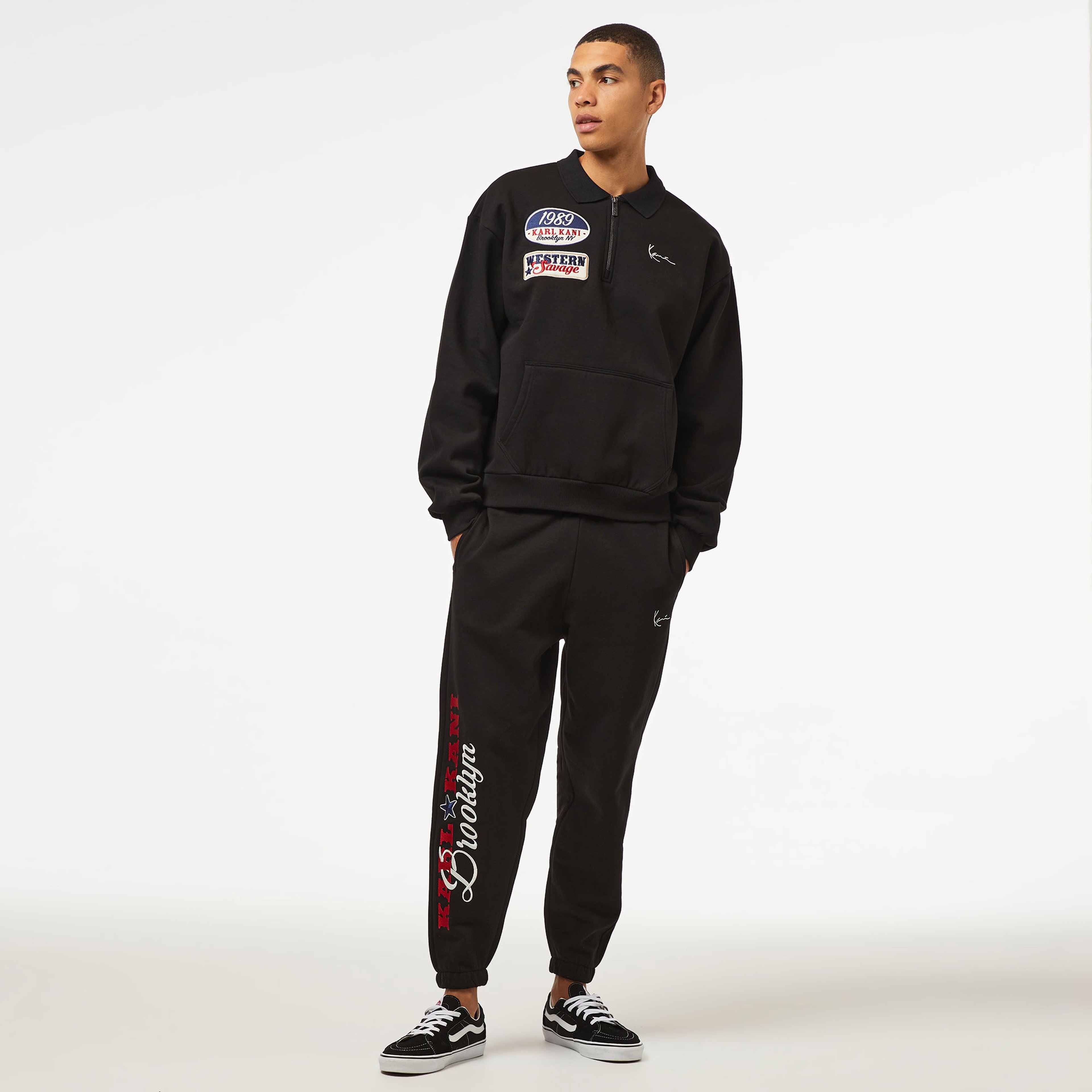 Karl Kani Small Sign. Patched Relaxed Fit Cuffed Erkek Siyah Pantolon