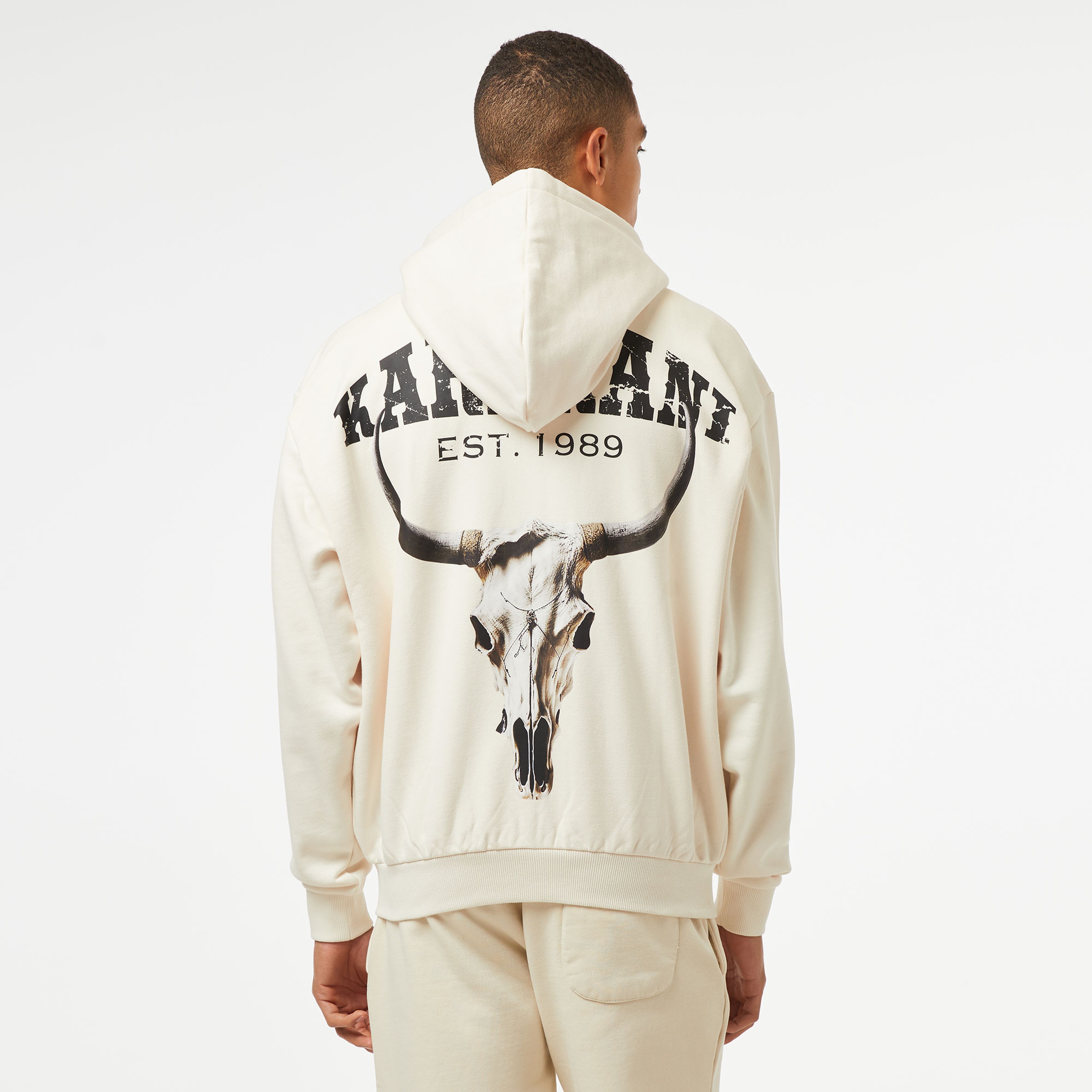 Karl Kani Chest Sign. Os Heavy Sweat Full Zip Skull Erkek Beyaz Sweatshirt