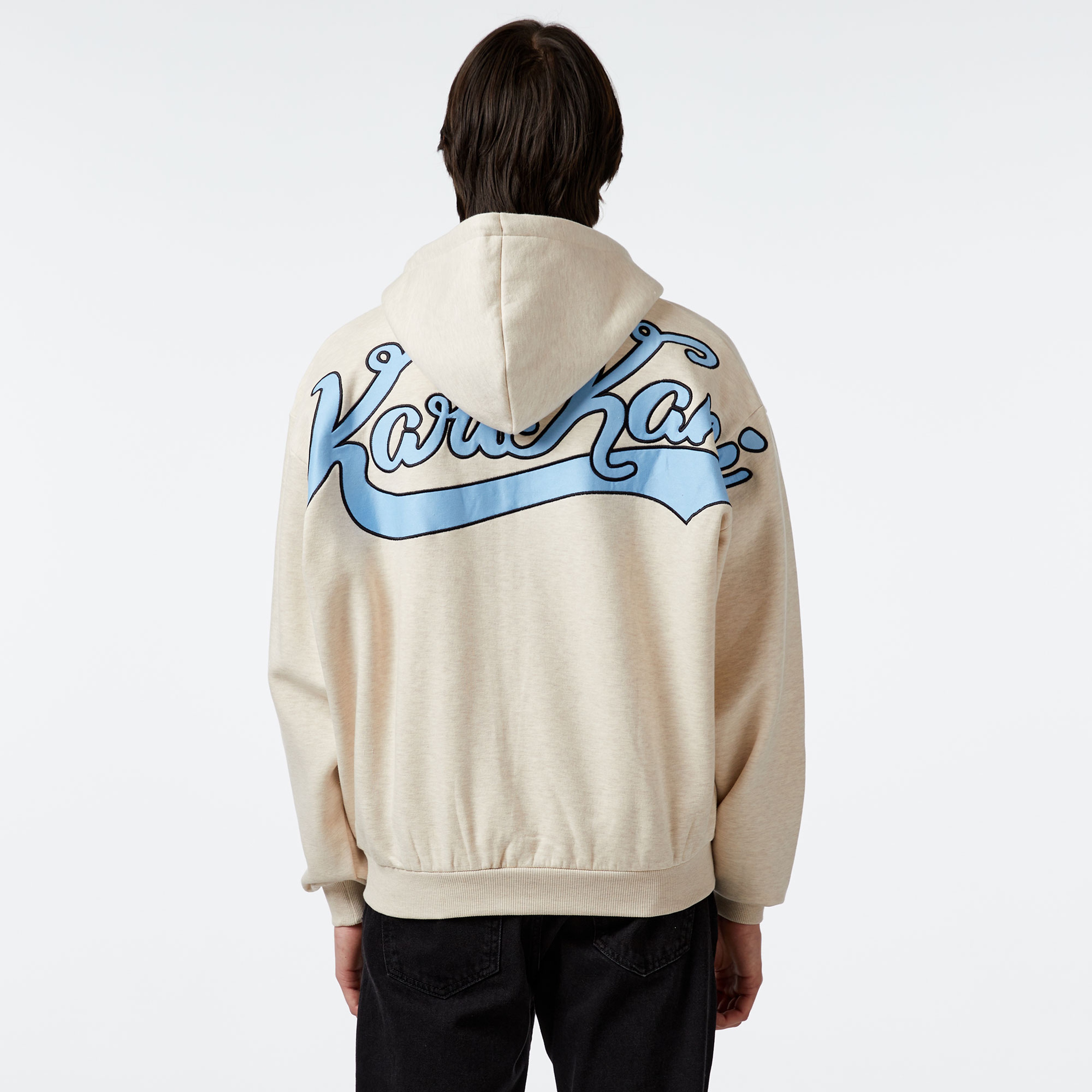 Karl Kani Chest Sign. Os Full Zip Diner Erkek Krem Rengi Sweatshirt