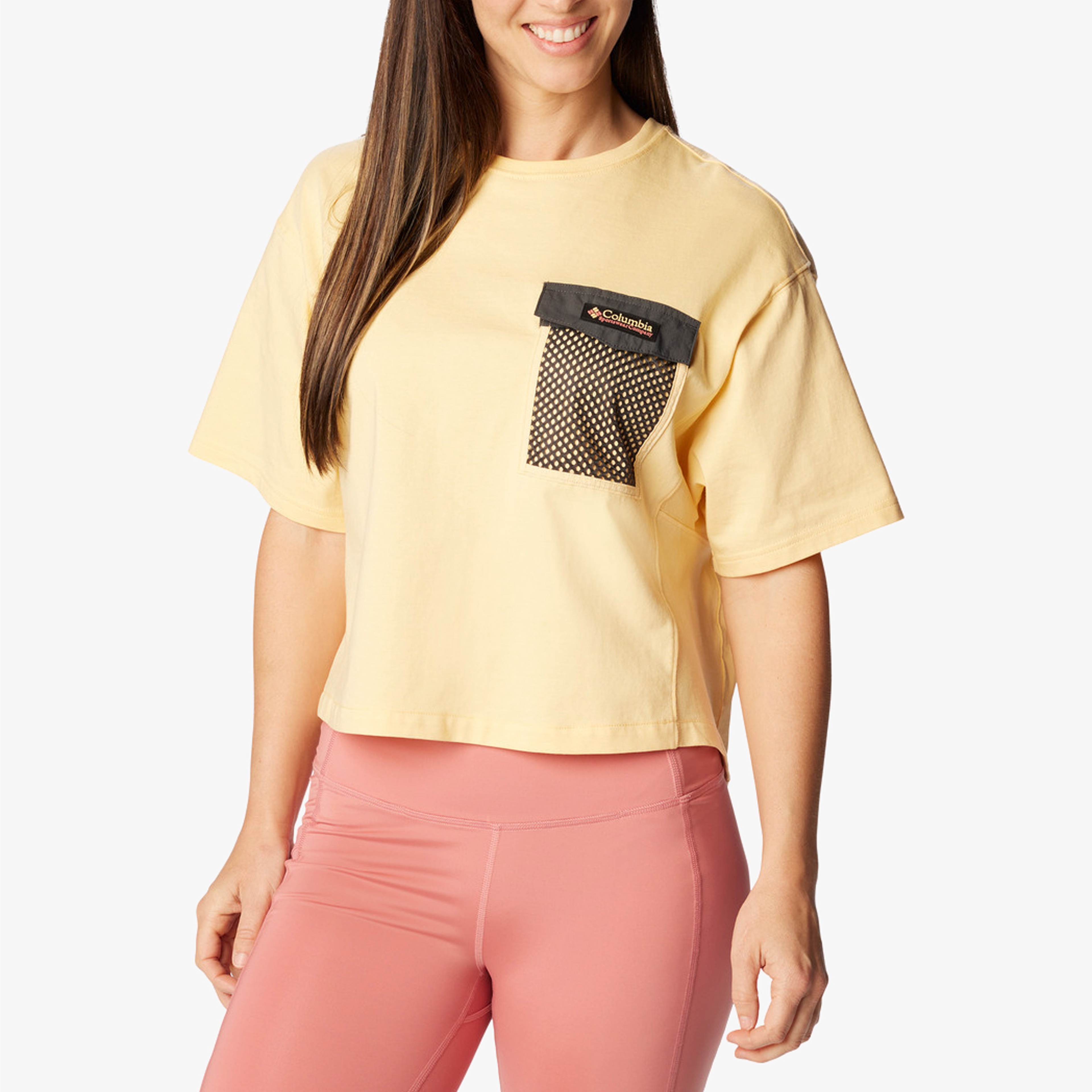 Columbia Painted Peak Knit Cropped Top Kadın Sarı T-Shirt