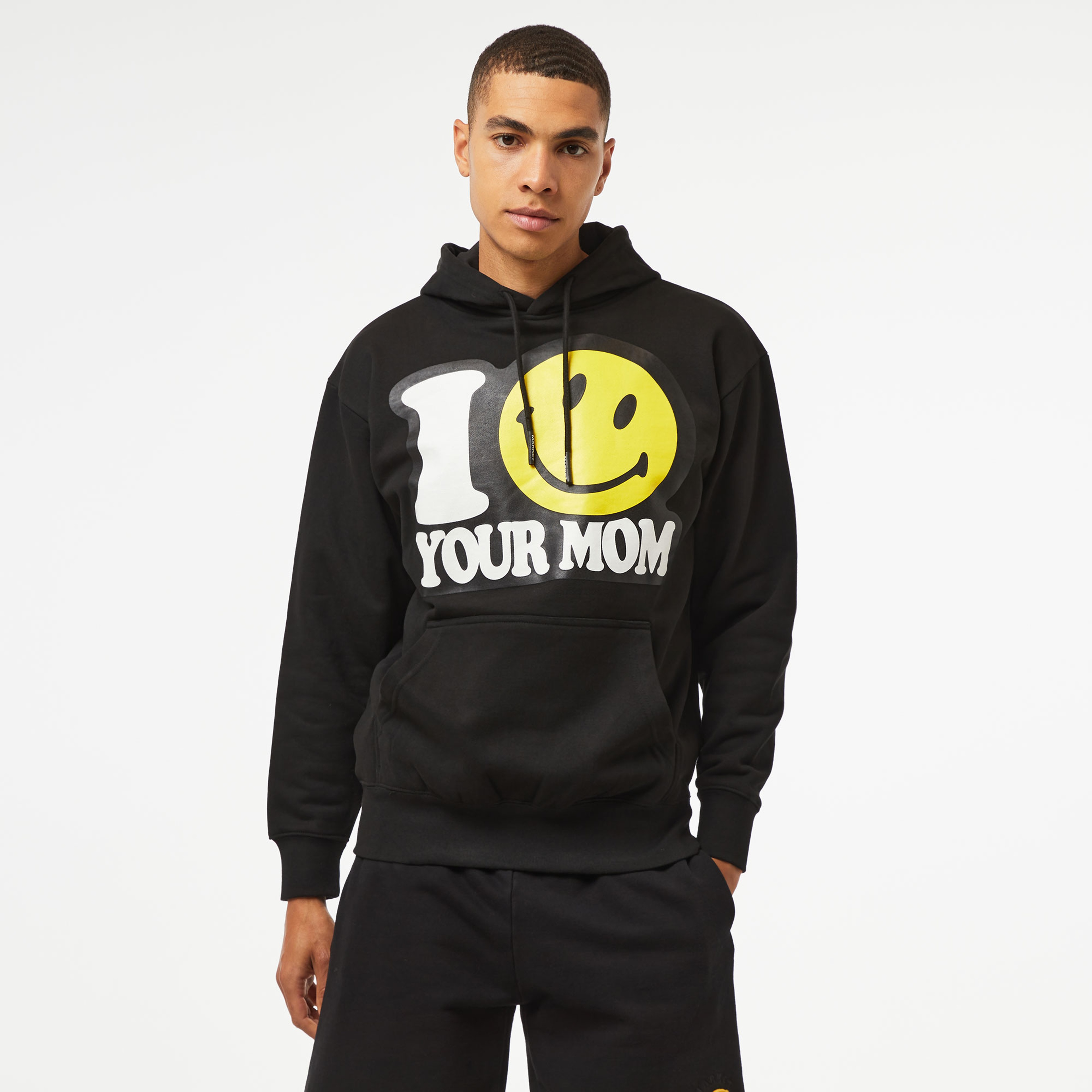 Market Smiley Your Mom Erkek Siyah Sweatshirt