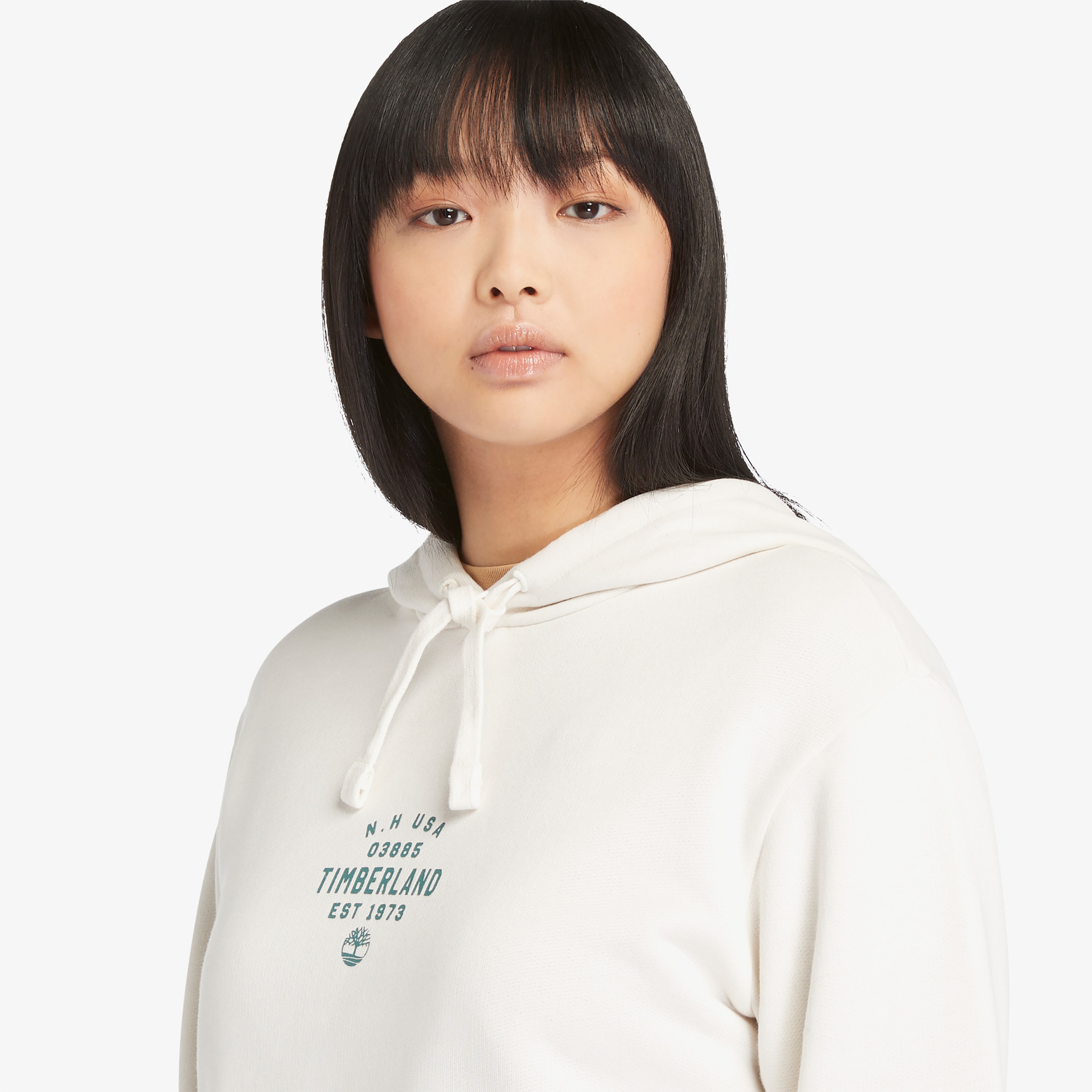 Timberland Front Graphic Erkek Beyaz Sweatshirt