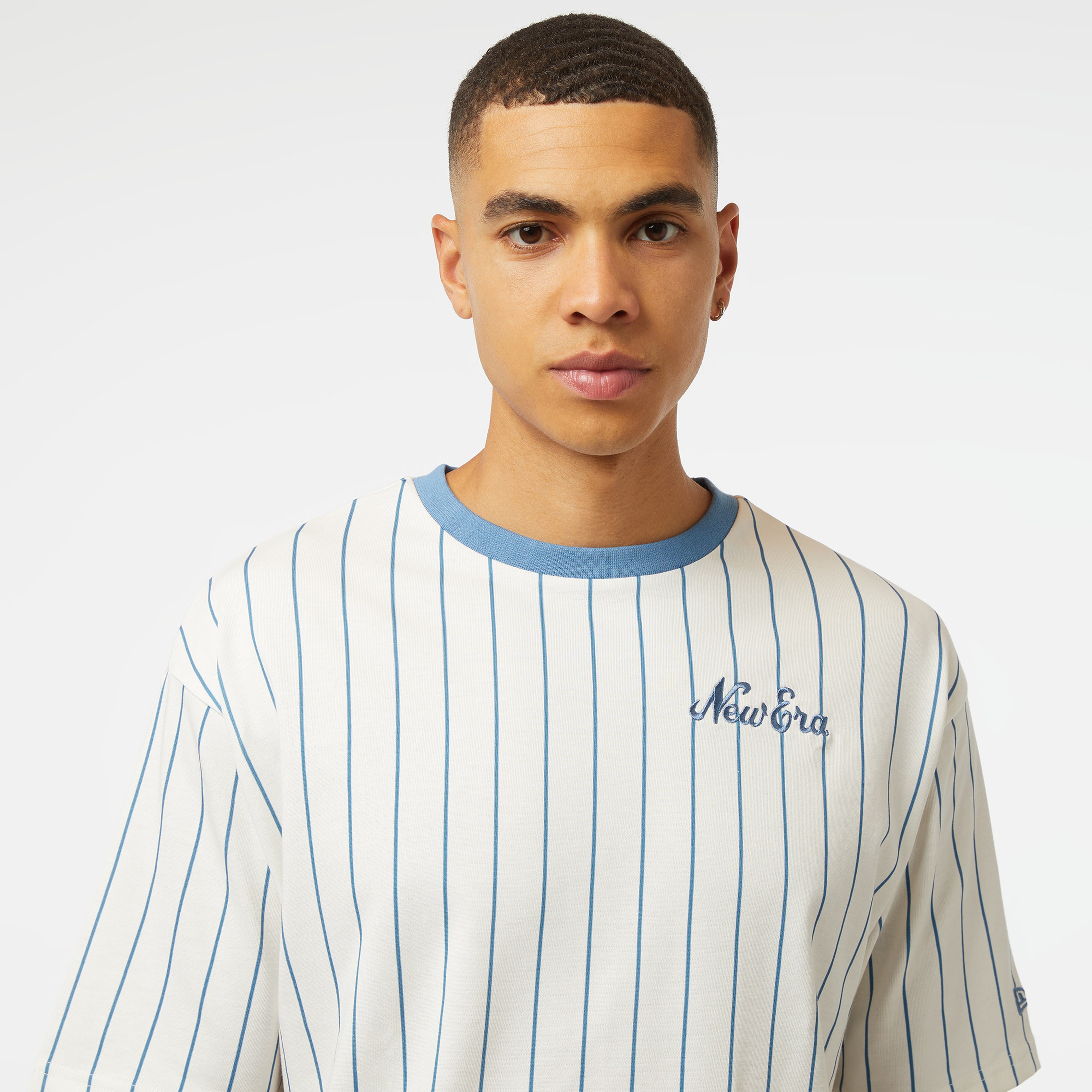 New Era Ne Pinstripe Os Erkek Beyaz Tshırt